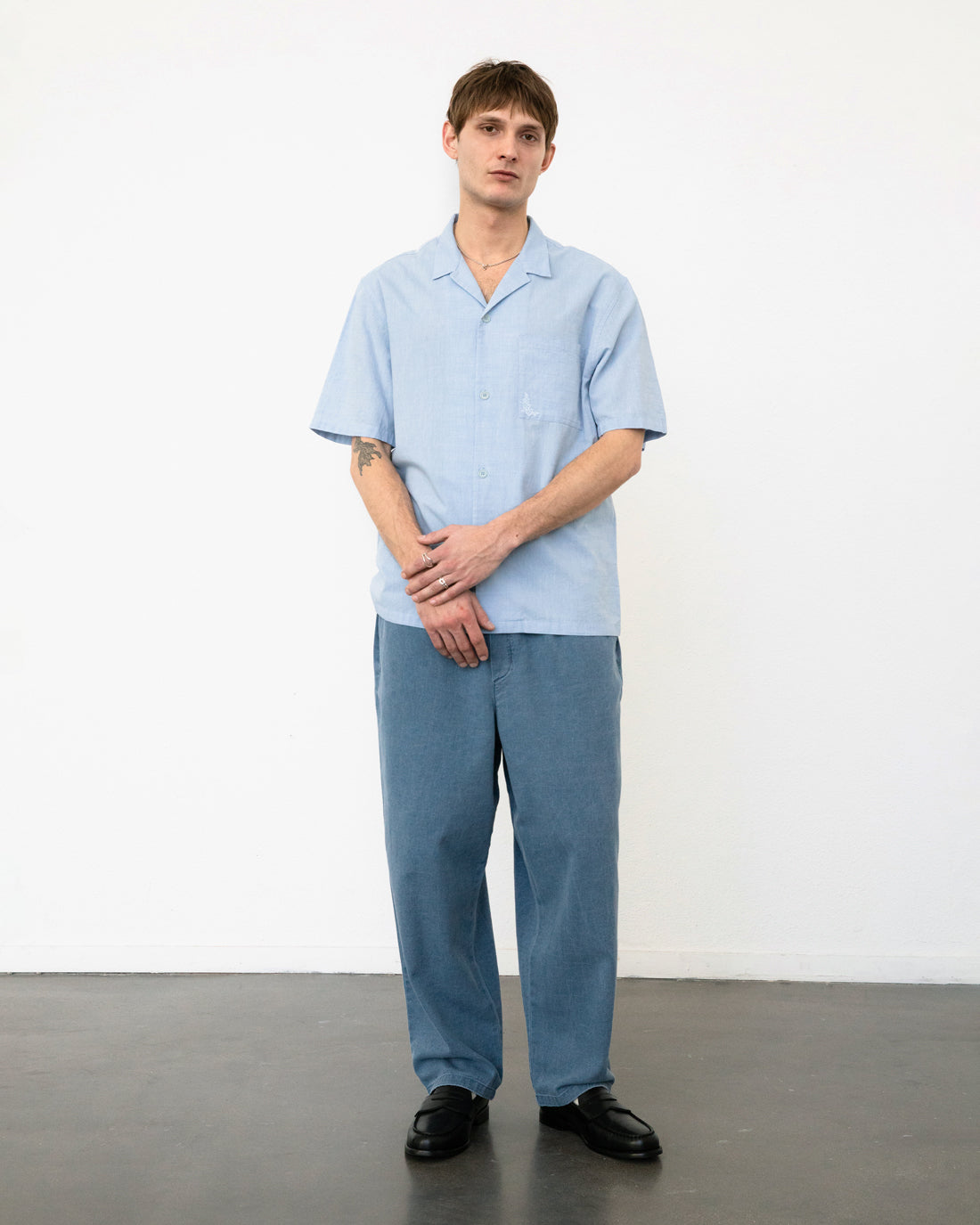Bowling Shirt Organic Cotton - Light Blue