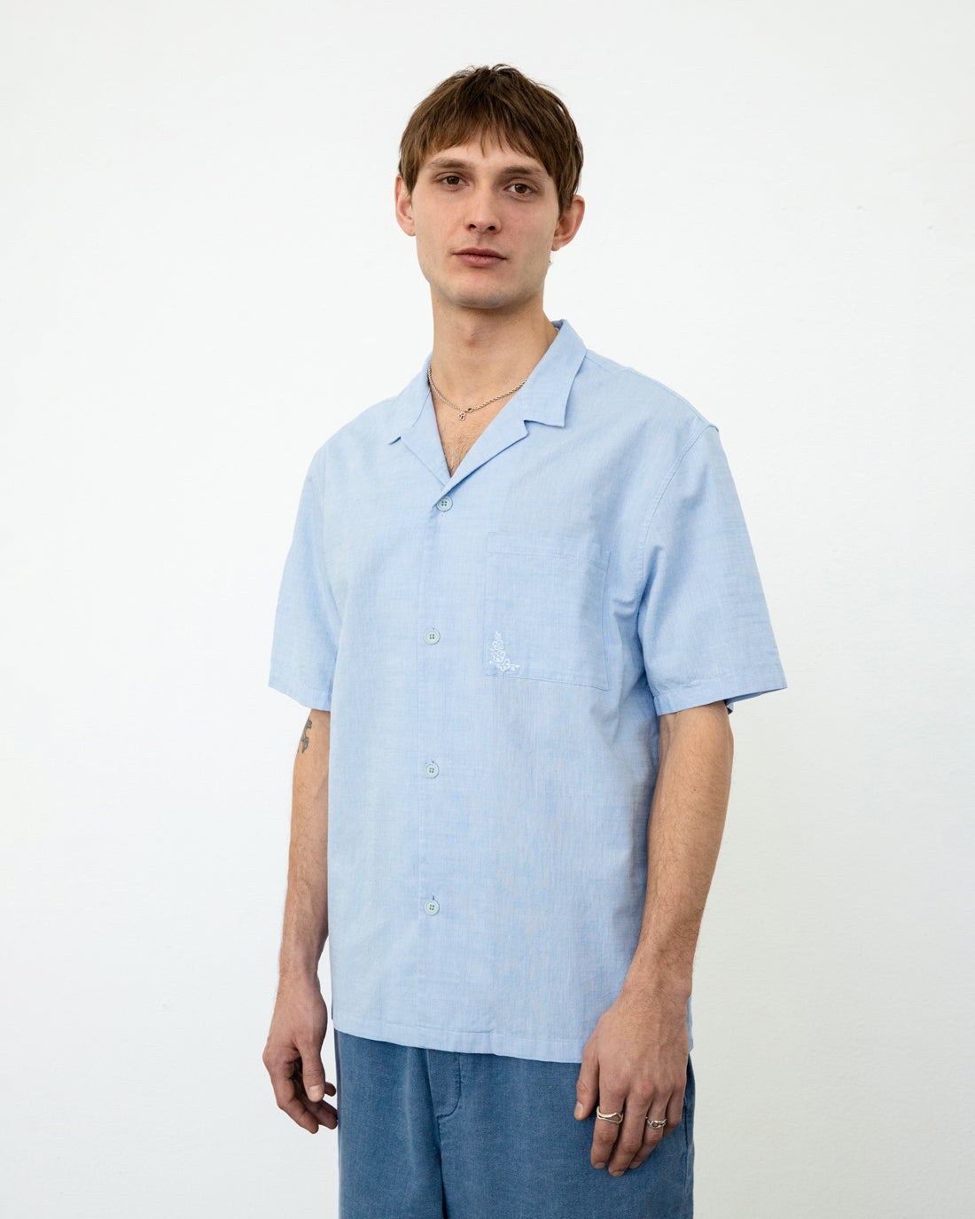 Bowling Shirt Organic Cotton - Light Blue