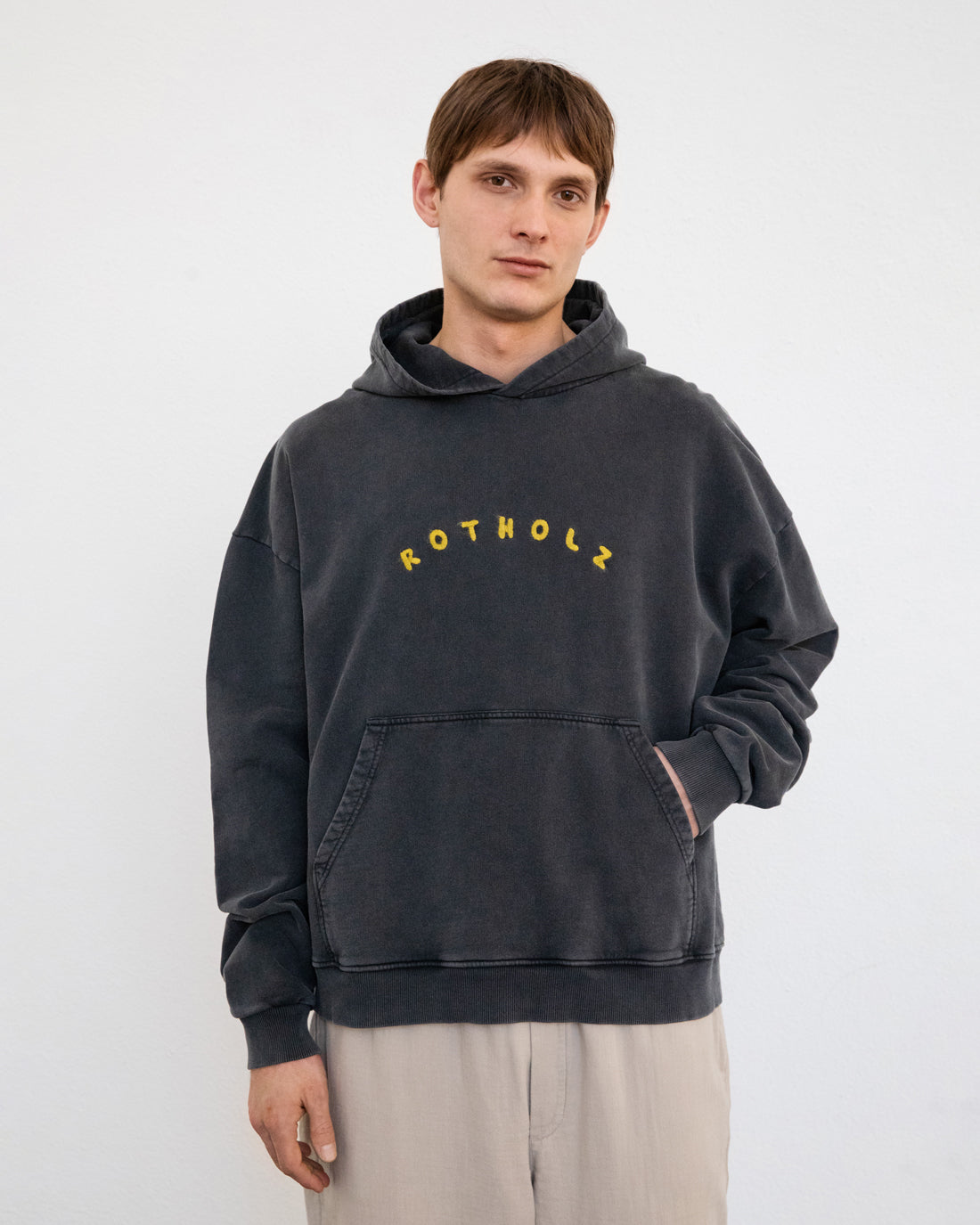 Logo Hoodie Organic Cotton - Washed Black