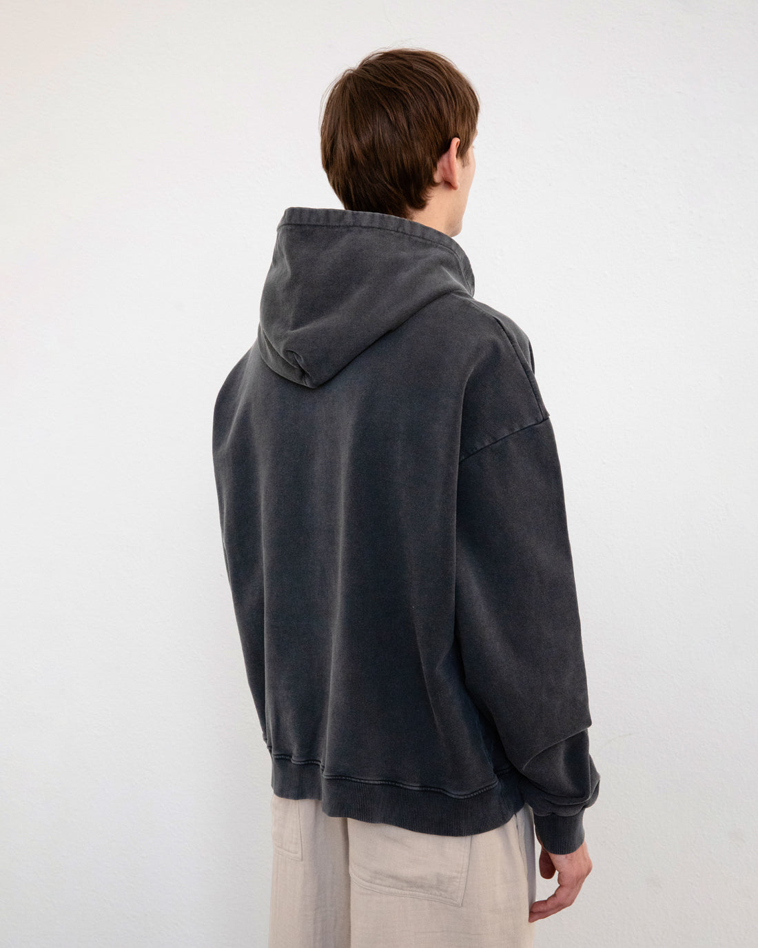 Logo Hoodie Organic Cotton - Washed Black