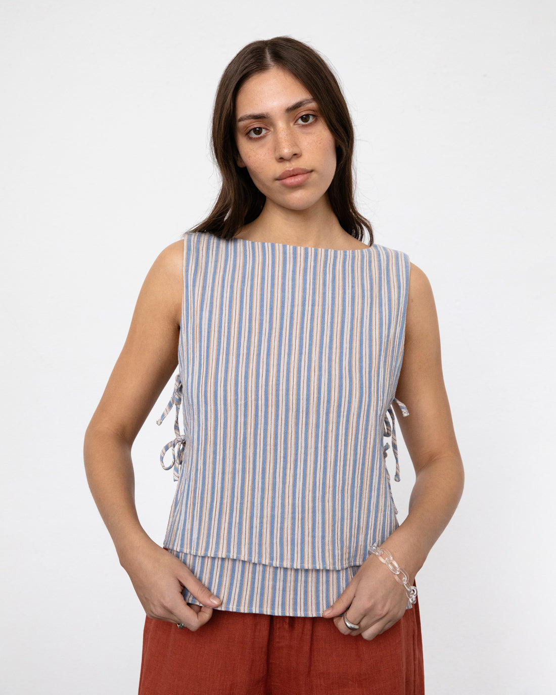 Striped wrap top organic cotton - Multi