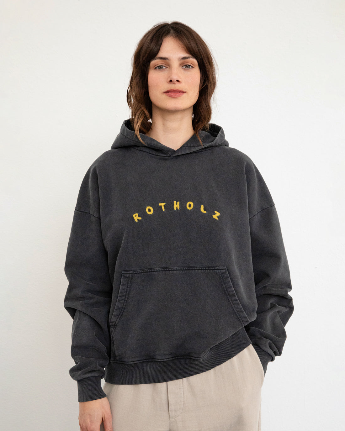 Logo Hoodie Organic Cotton - Washed Black