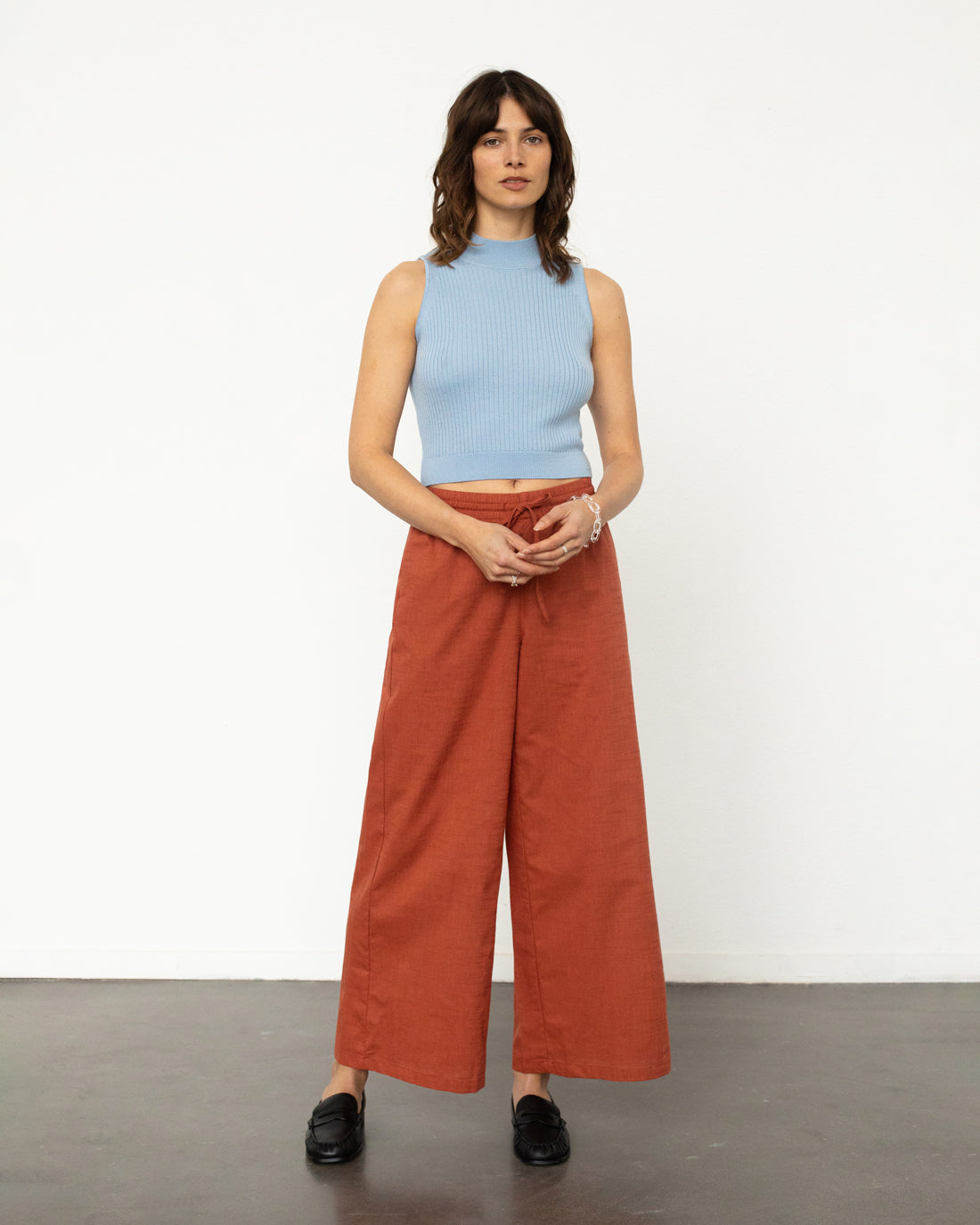 Knitted Merino Wool Vest - Light Blue