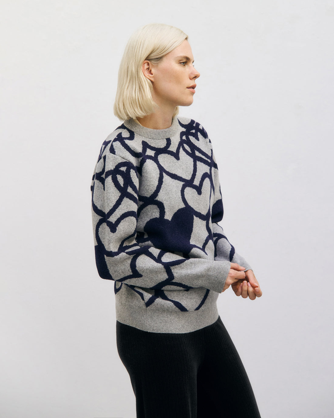 Affection Knit Sweatshirt Recycled Wool - Light Grey