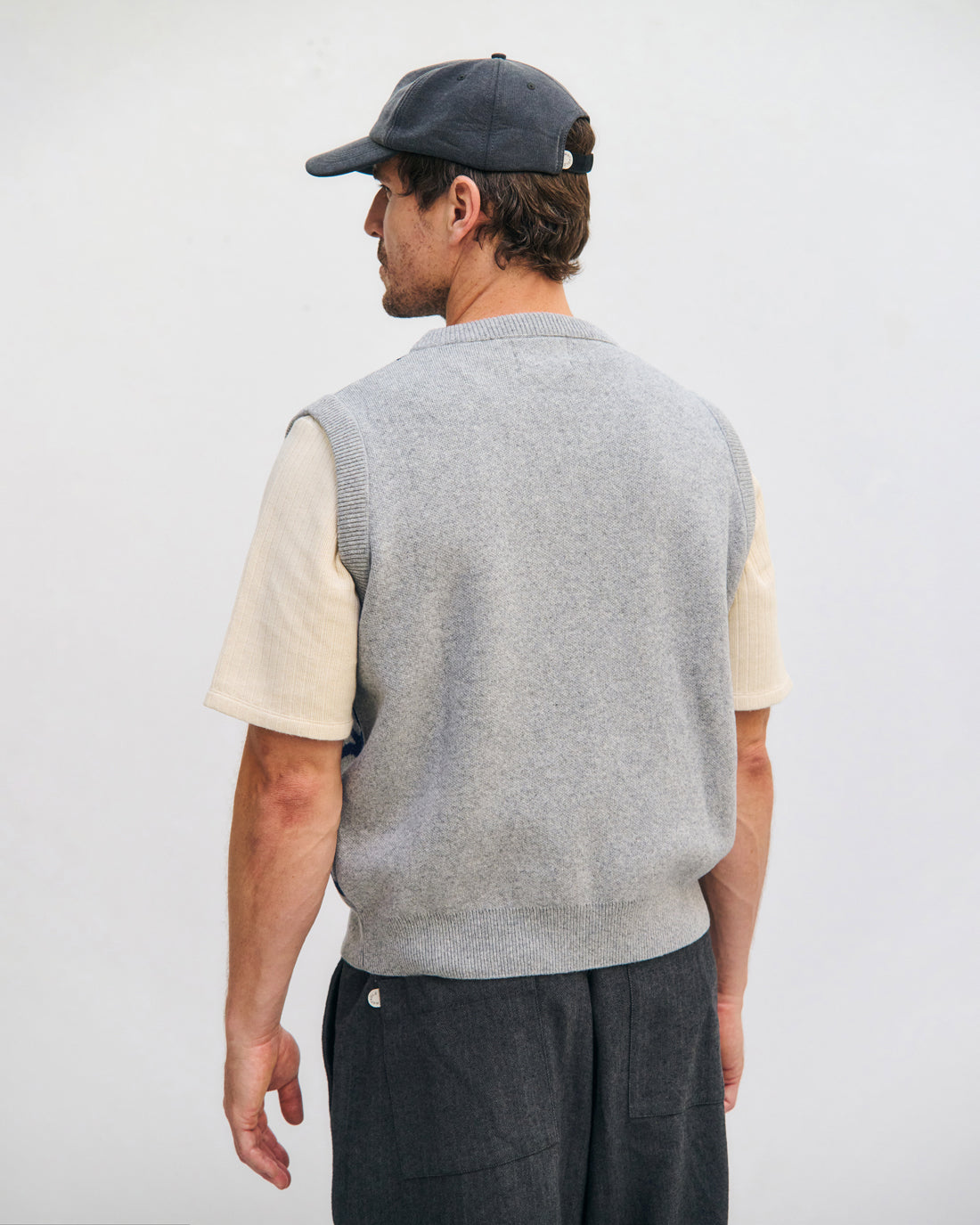 Affection Knit Vest Recycled Wool - Light Grey