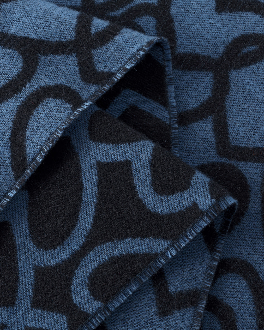 Affection Scarf Merino Wool - Black / Blue