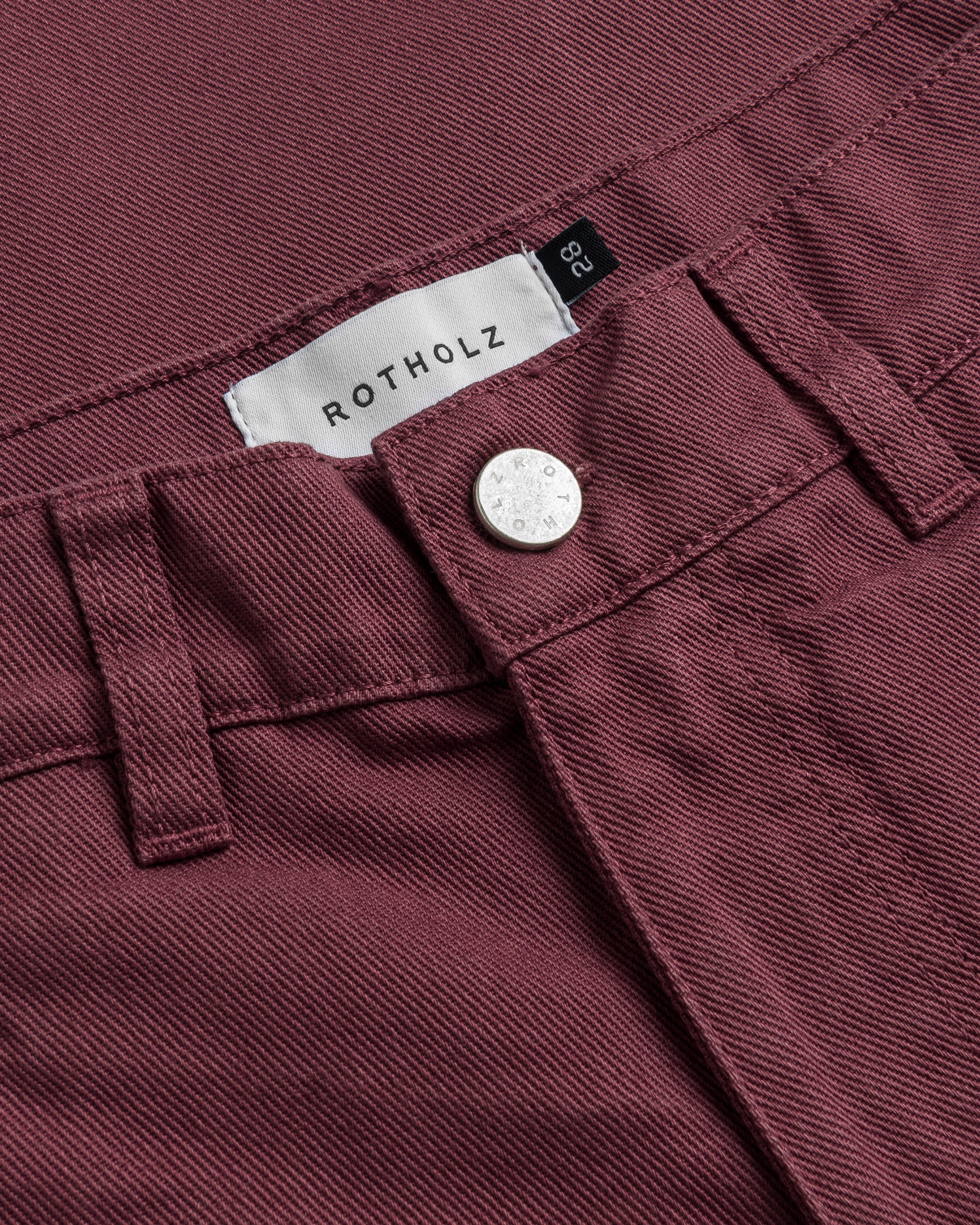 Organic Cotton Barrel-Leg Trousers - Red