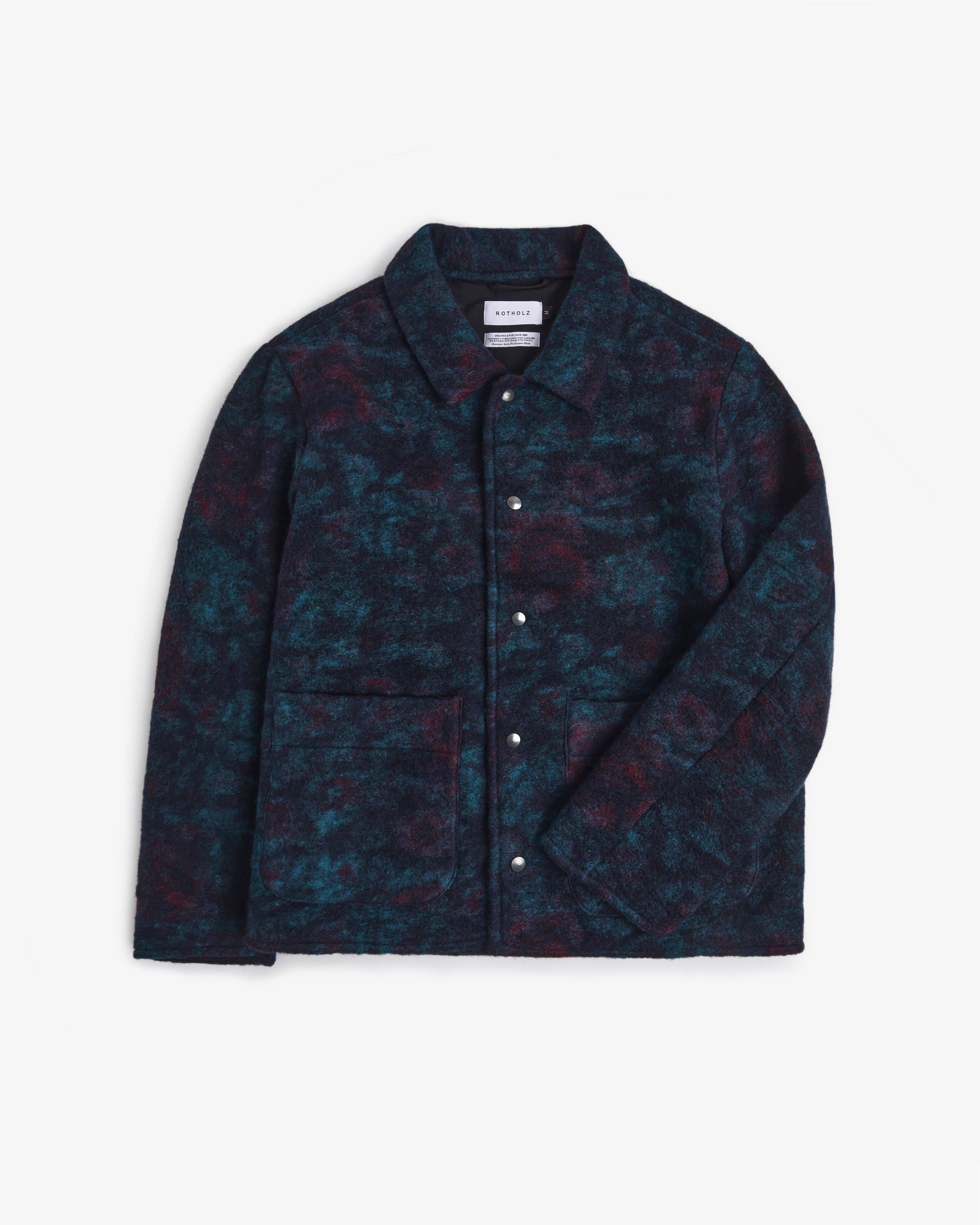 Workwear Jacket Organic Wool Blend - Blue Melange