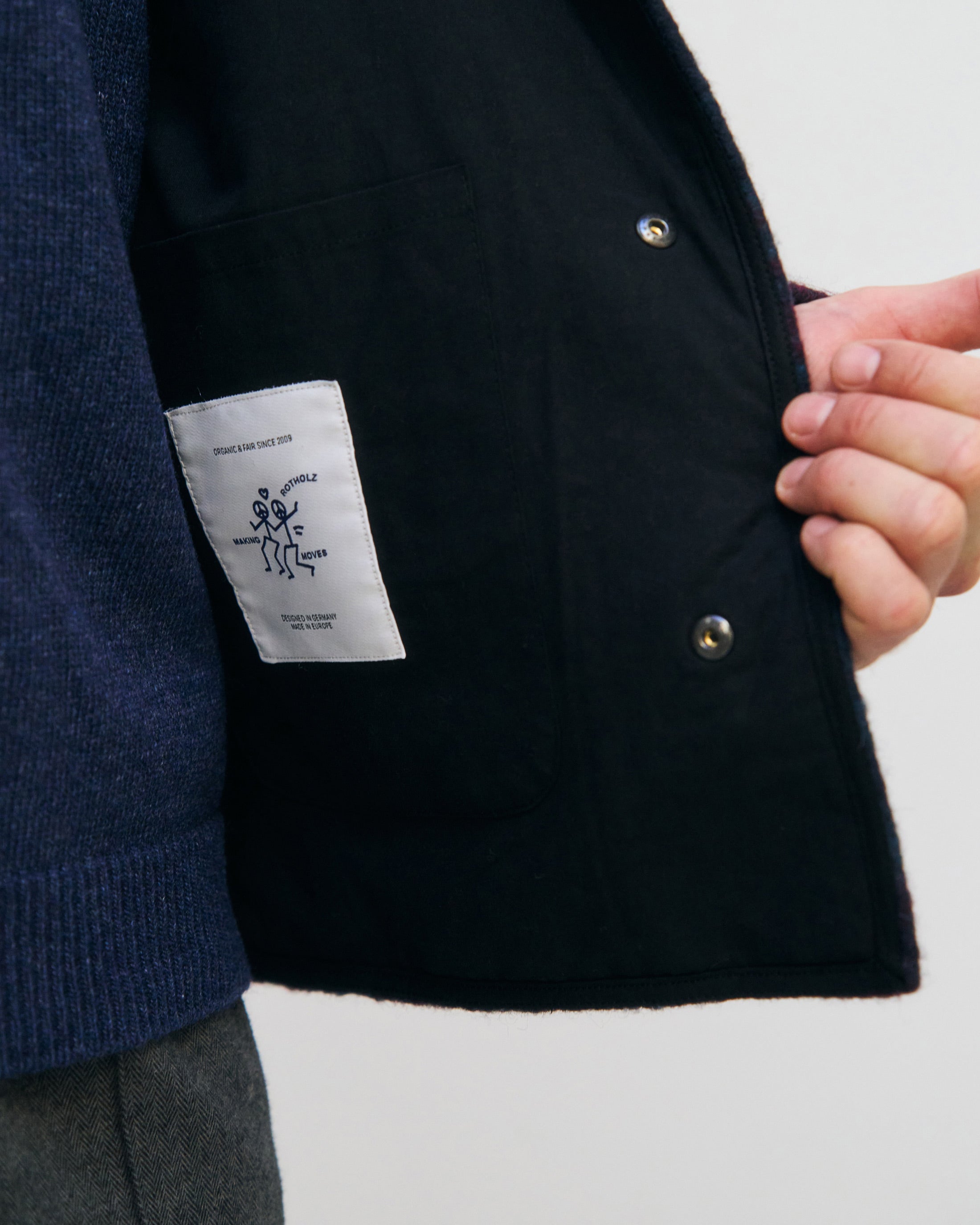Workwear Jacket Organic Wool Blend - Blue Melange