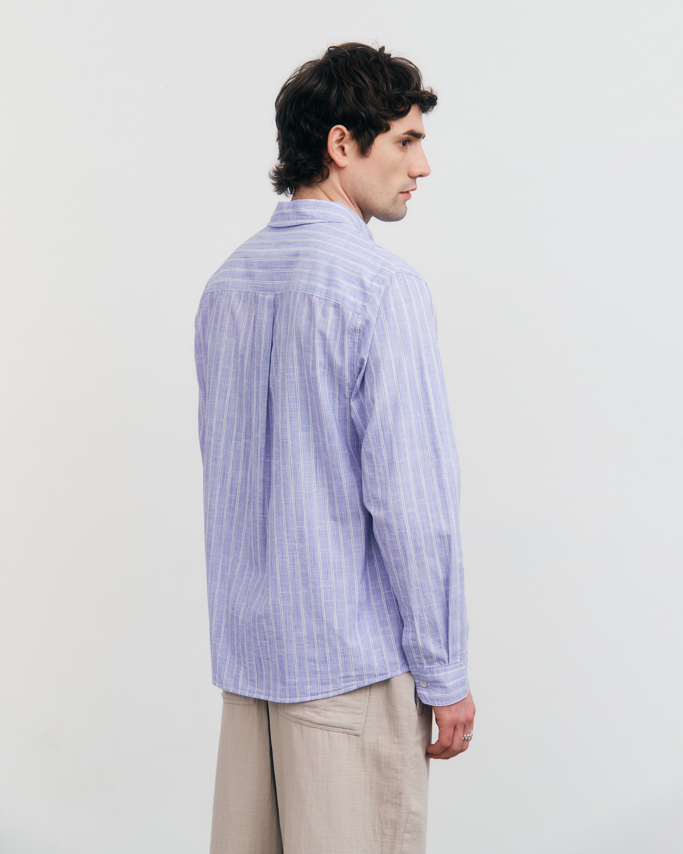 Button-Down Shirt Organic Cotton - Blue Striped
