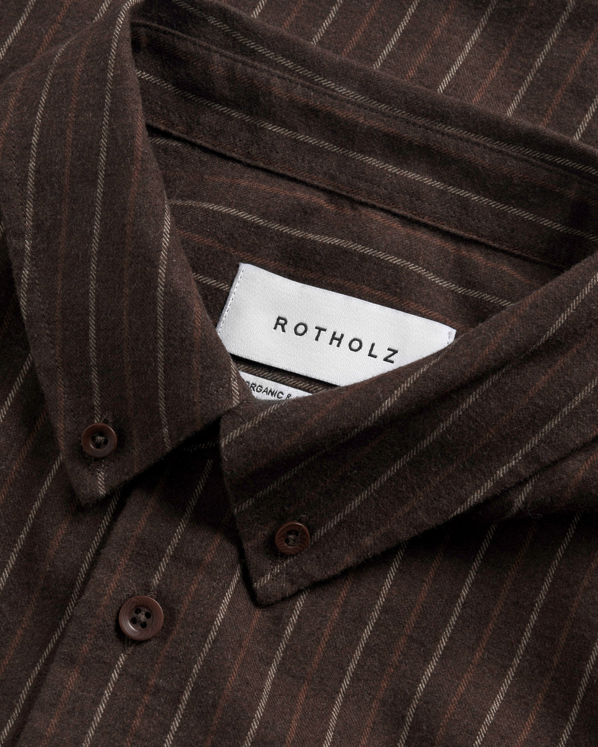 Button-Down Shirt Organic Cotton - Brown Striped