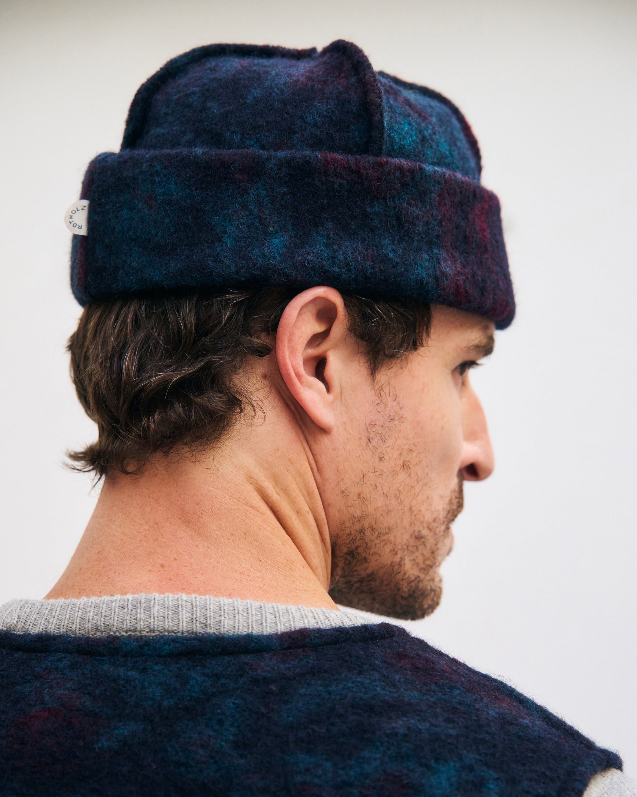 Organic Wool Blend Vest - Blue Melange