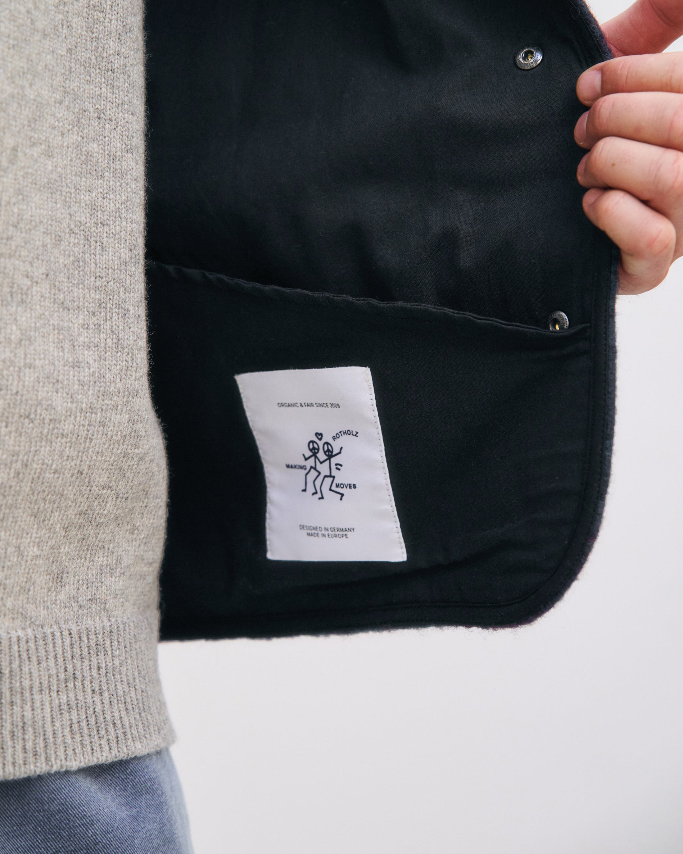 Organic Wool Blend Vest - Blue Melange