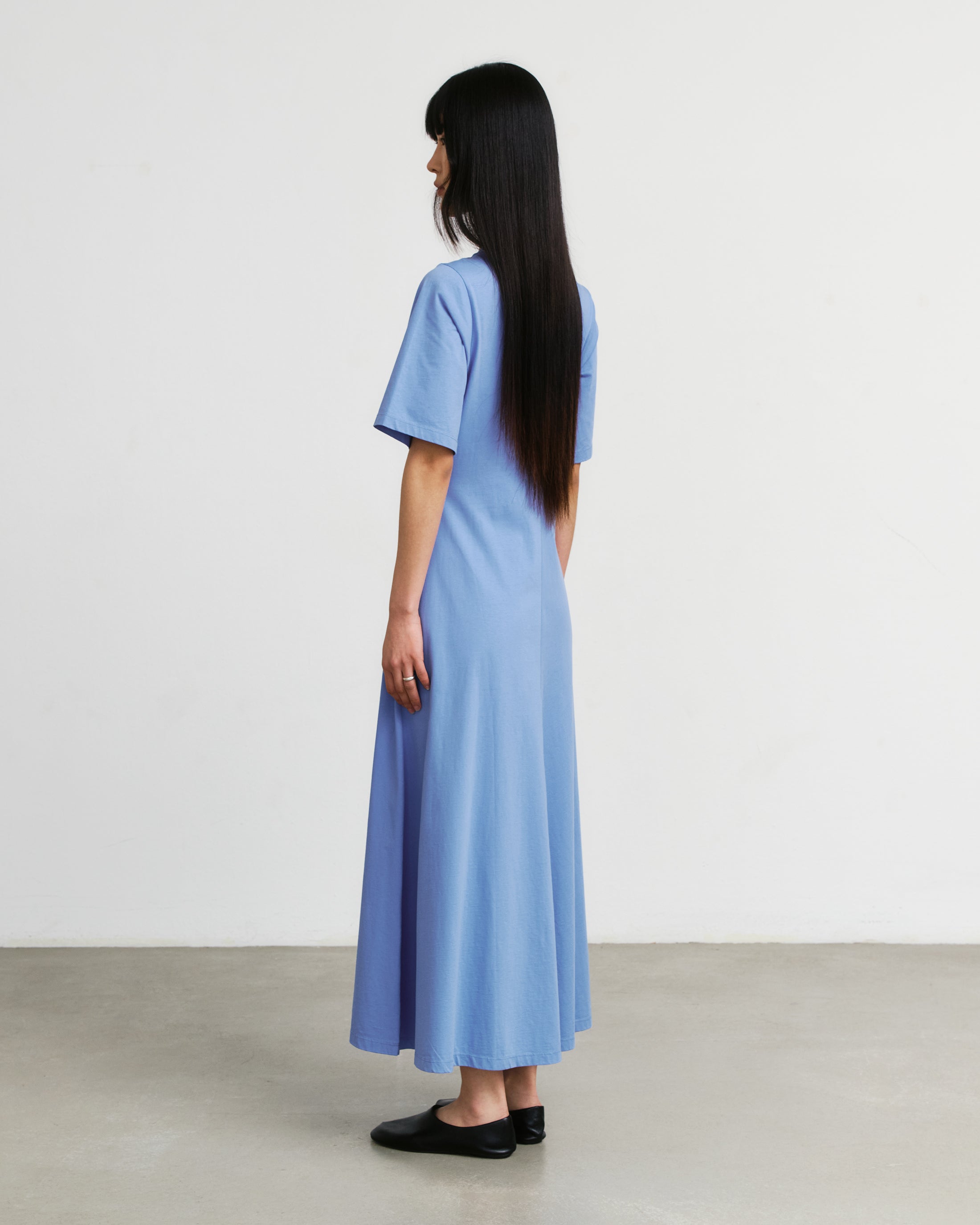 Maxi Kleid Bio Baumwolle - Blau