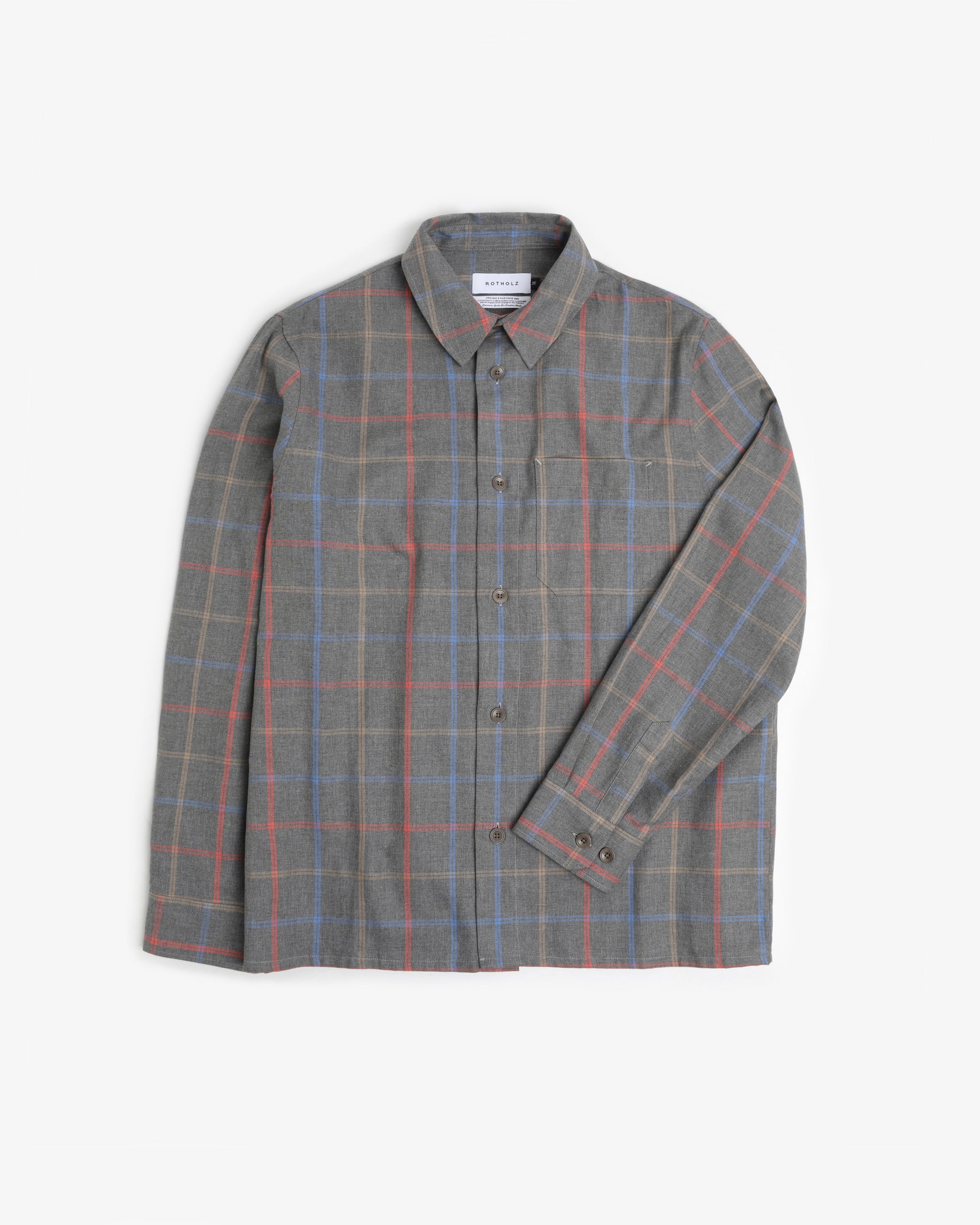 Checkered shirt organic cotton - Grey