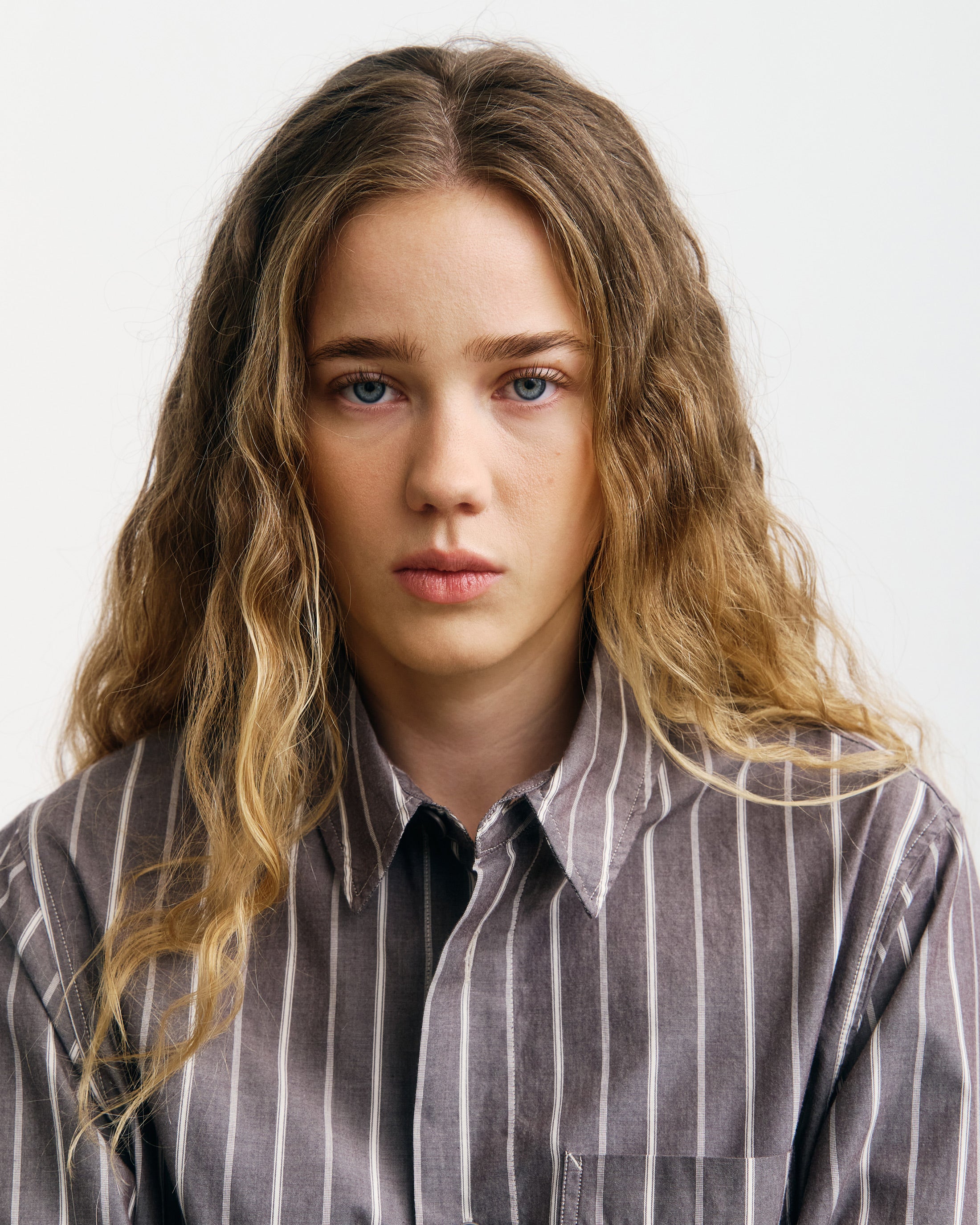 Gestreiftes Hemd Bio Baumwolle - Braun