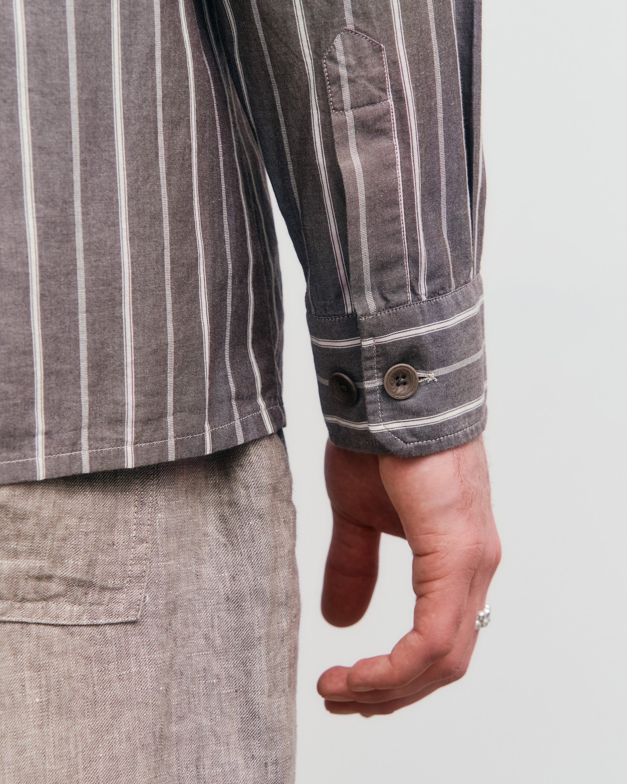 Gestreiftes Hemd Bio Baumwolle - Braun