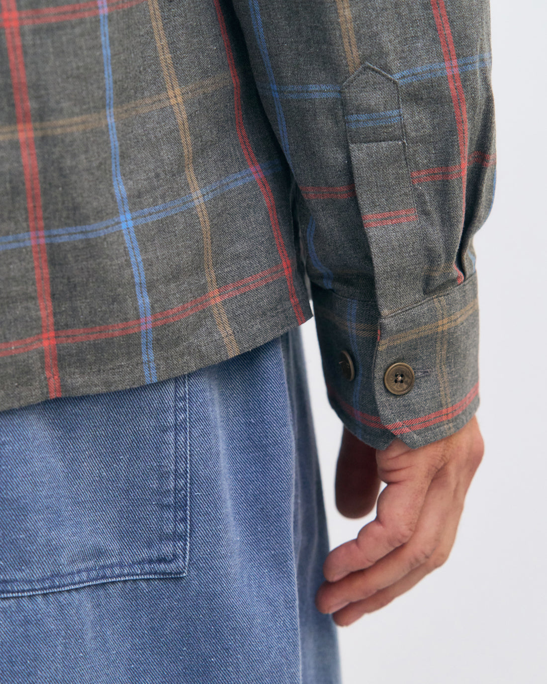 Checkered shirt organic cotton - Grey