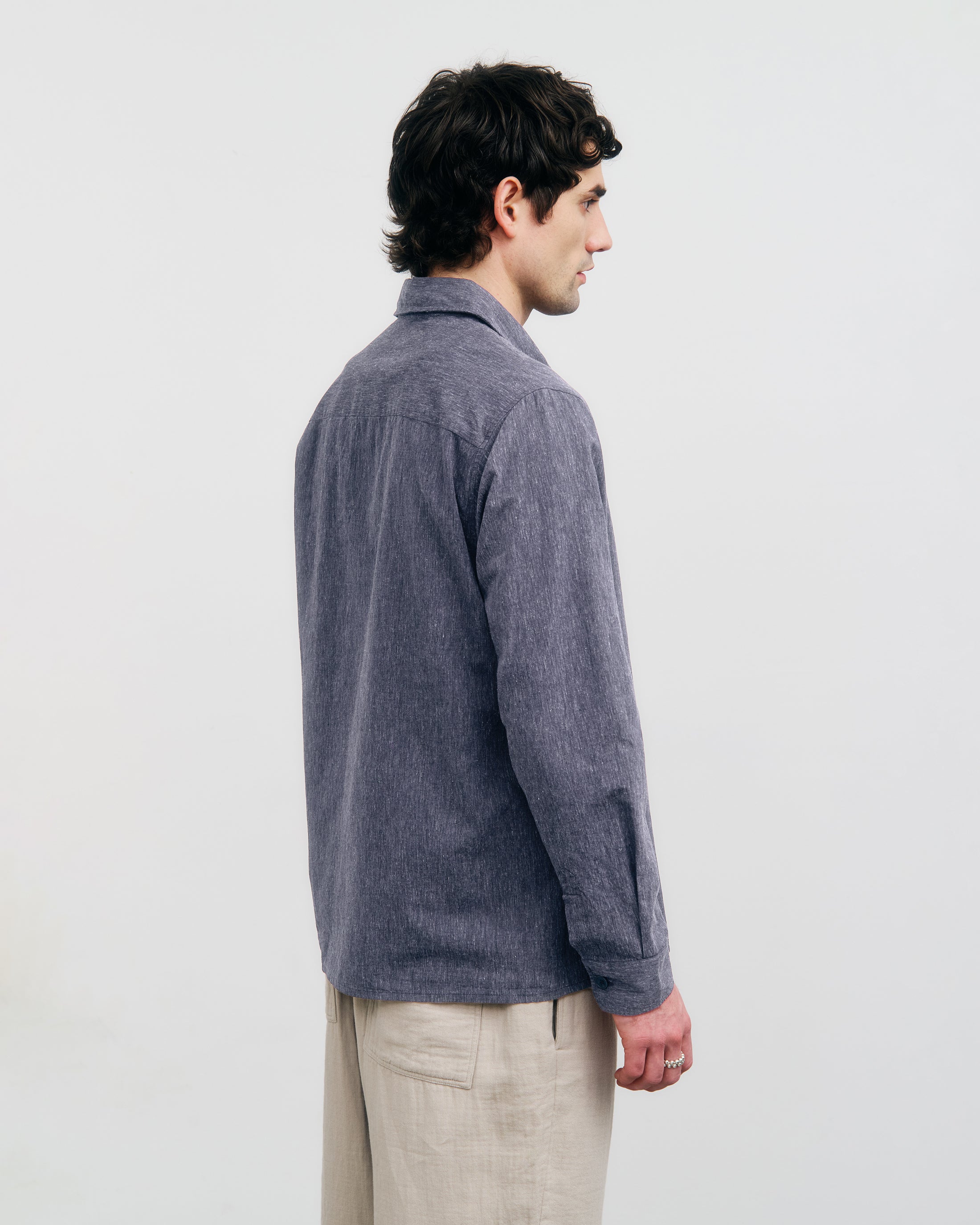 Marl Shirt Organic Cotton - Blue