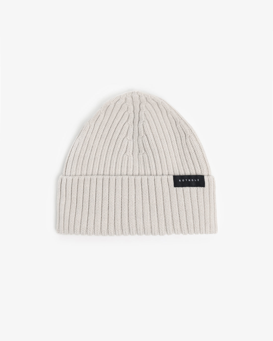 Classic Merino Wool Ribbed Beanie - White