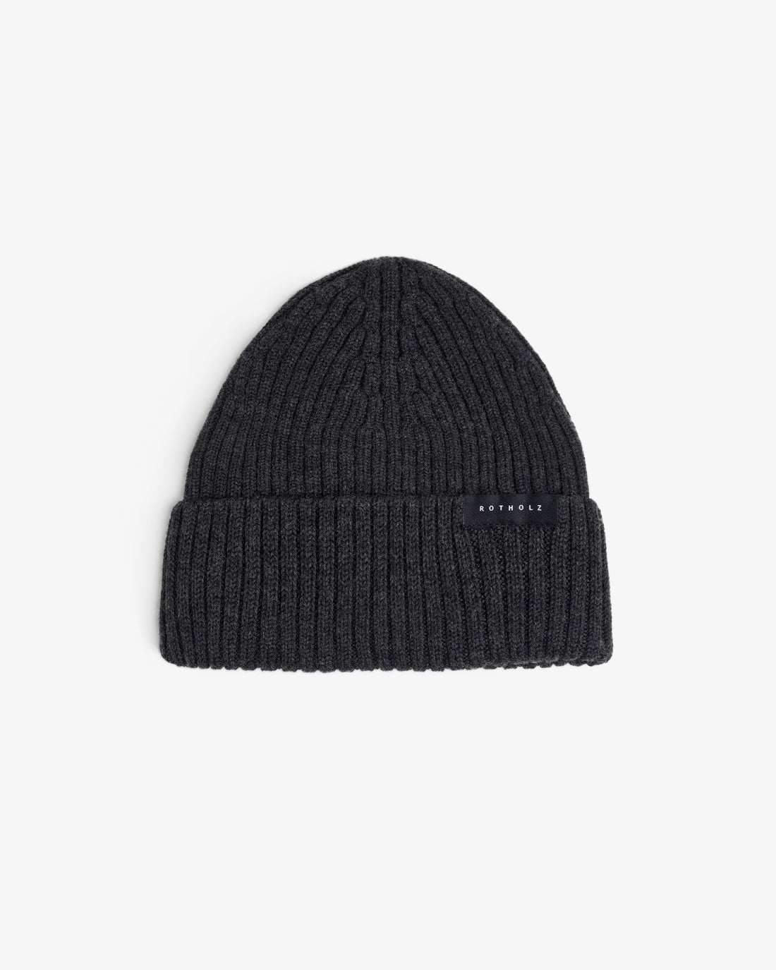 Classic merino wool ribbed beanie - anthracite