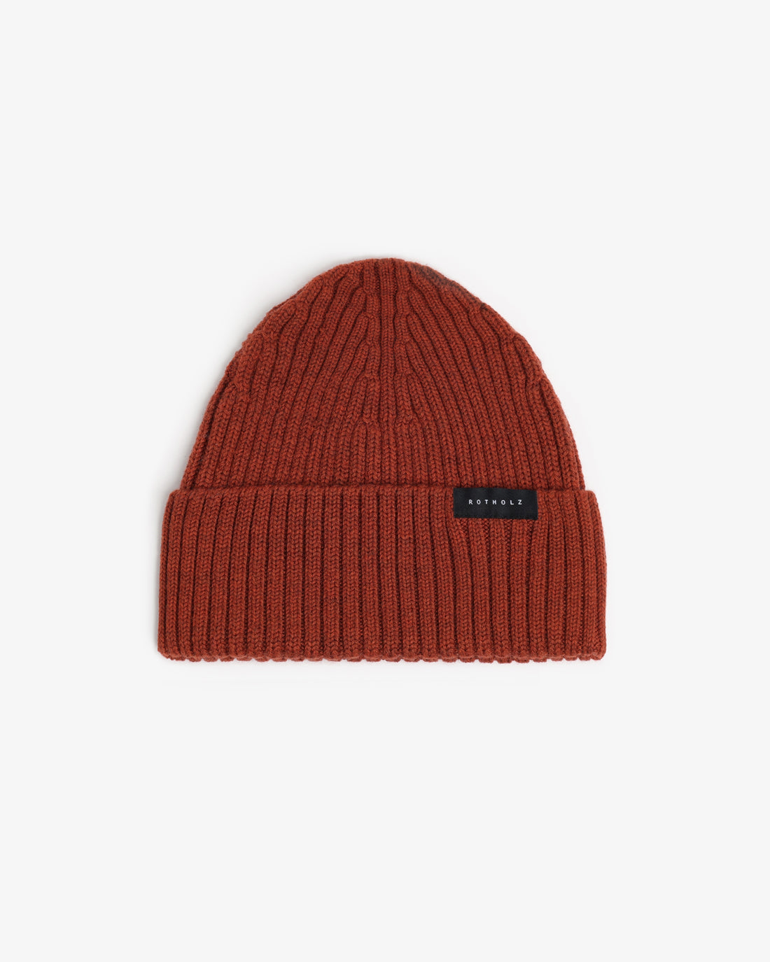 Classic Merino Wool Ribbed Beanie - Red