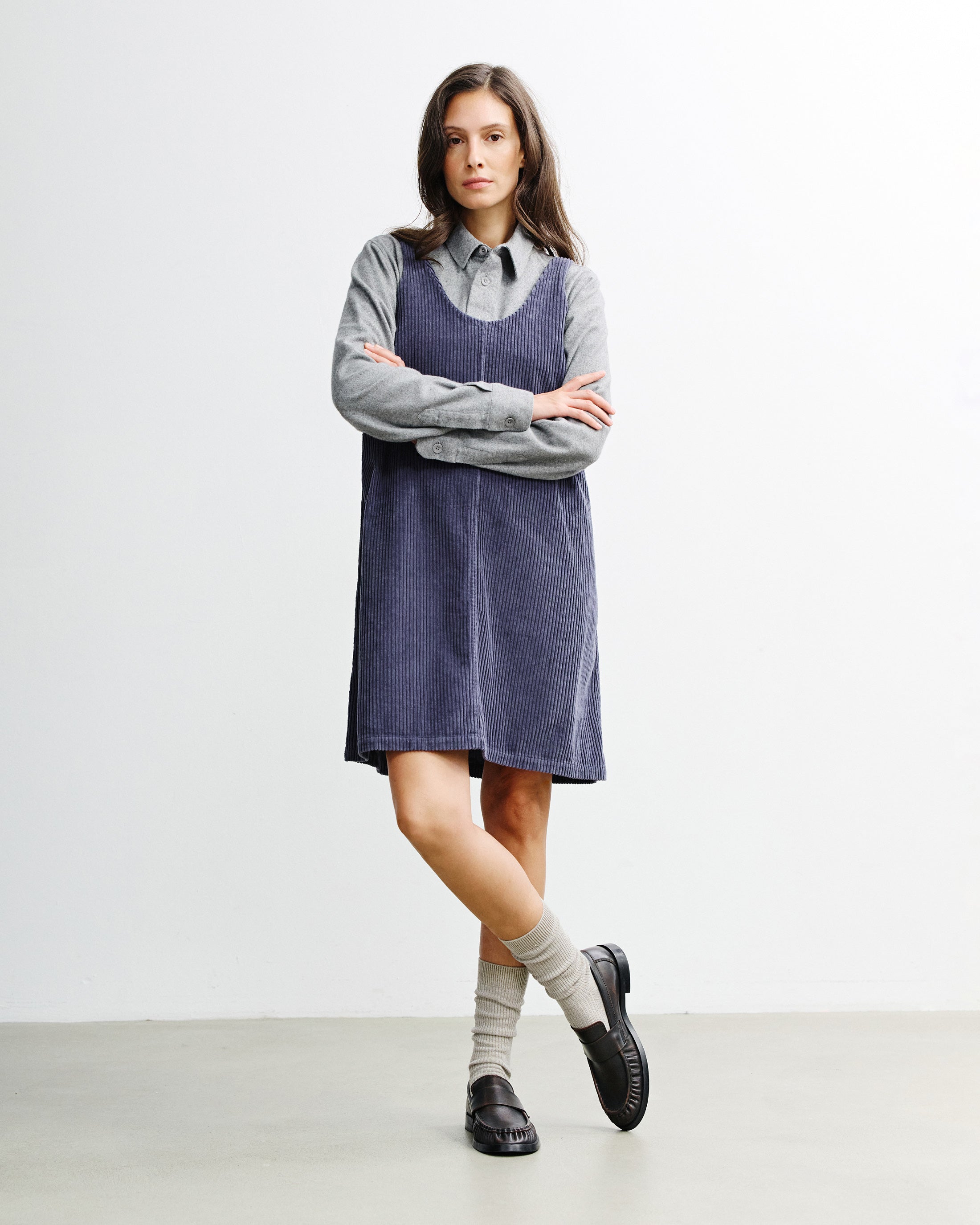 Cord Dress Organic Cotton - Blue