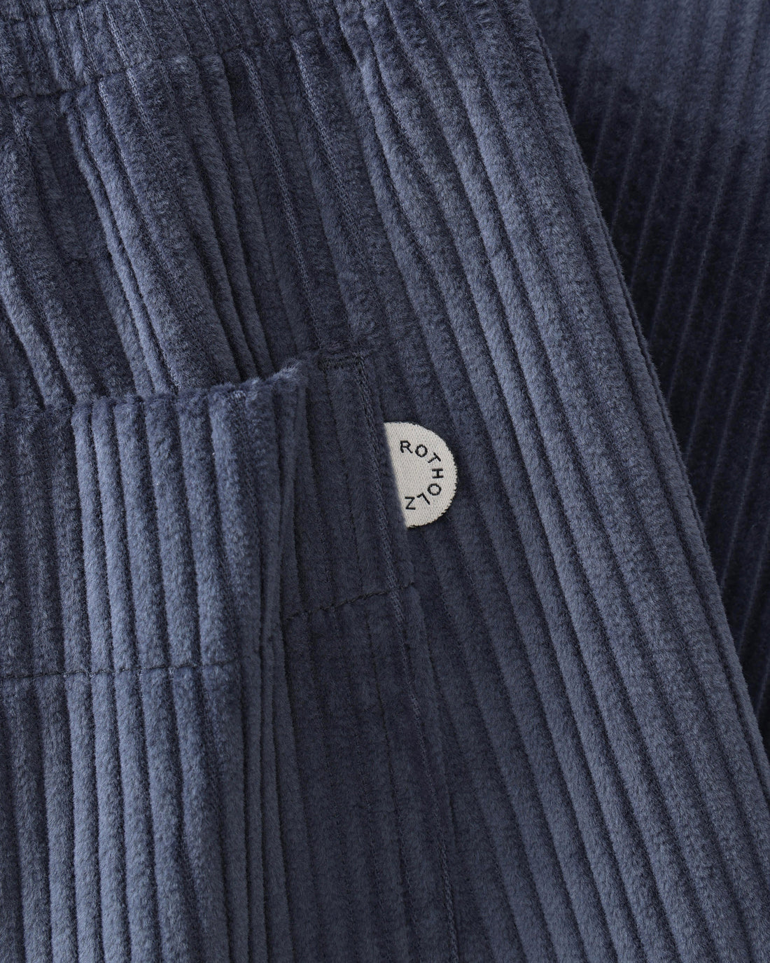 Wide-leg corduroy trousers, organic cotton - blue