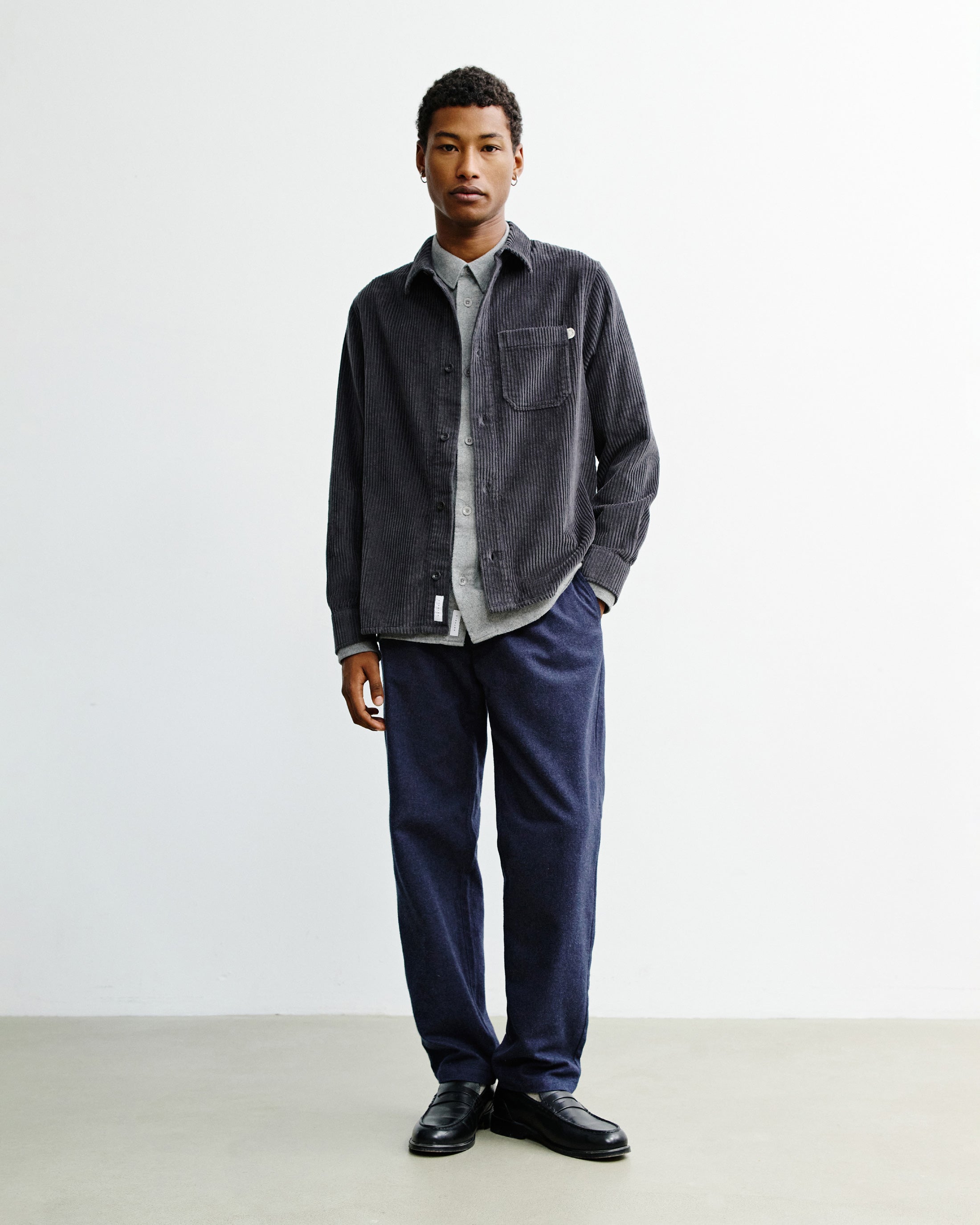 Cord Shirt Organic Cotton - Anthracite