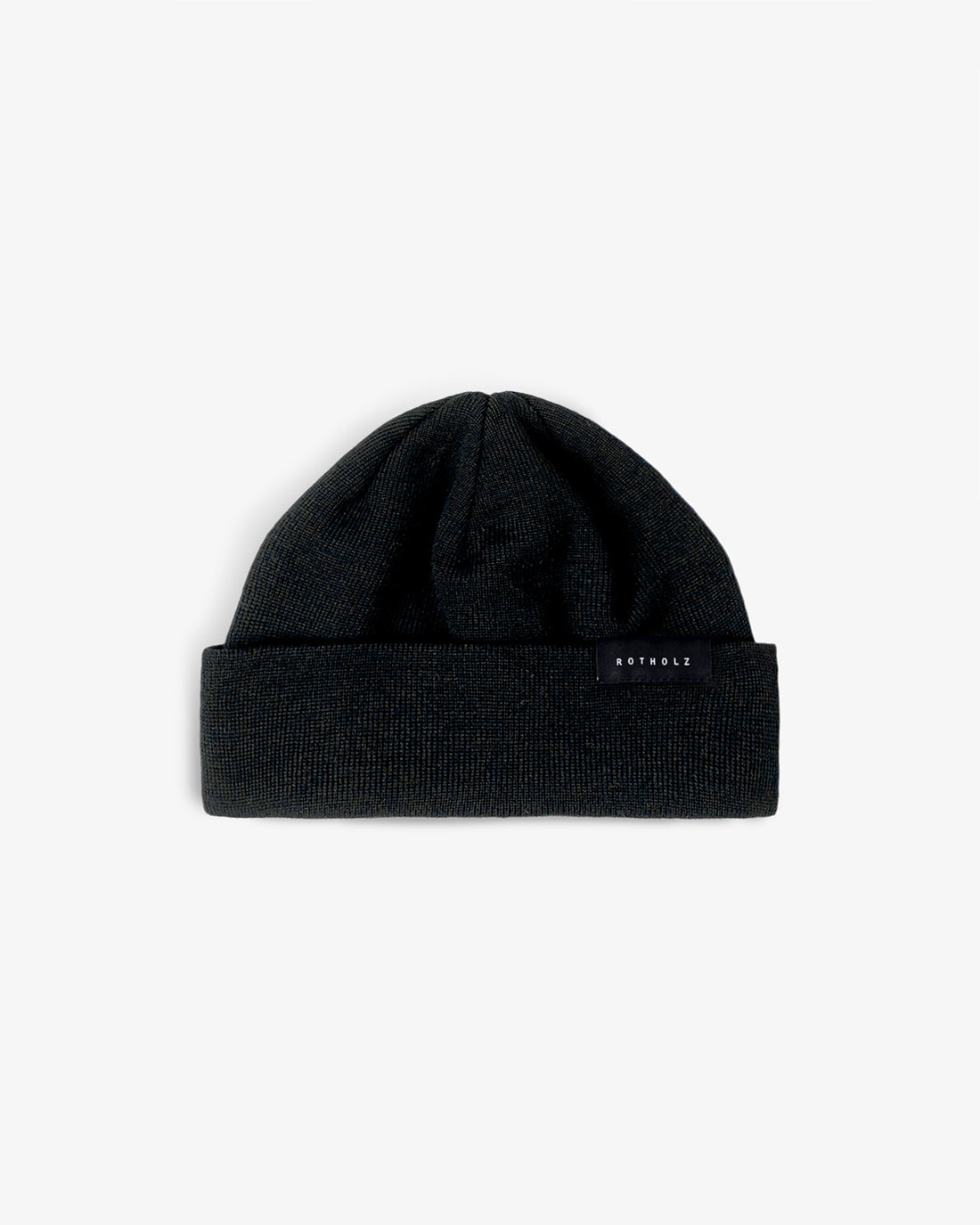 Short Merino Wool Beanie - Black