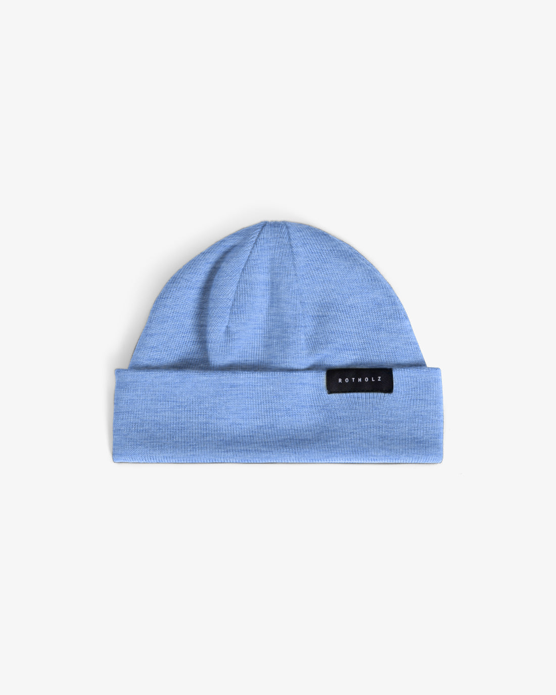 Short Merino Wool Beanie - Light Blue