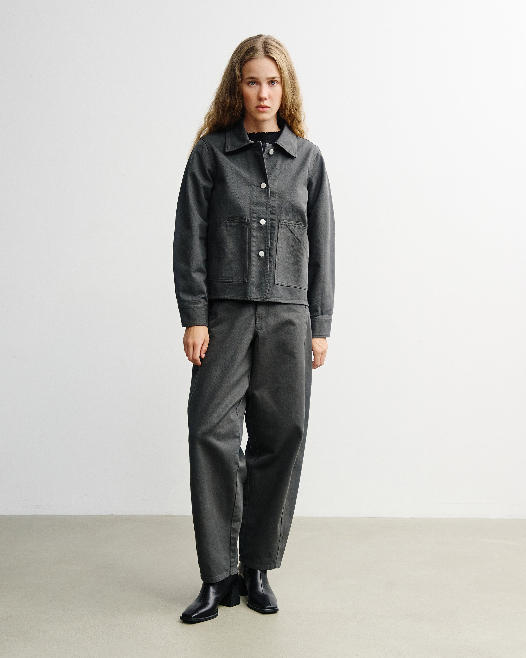 Short Jacket Organic Cotton - Grey