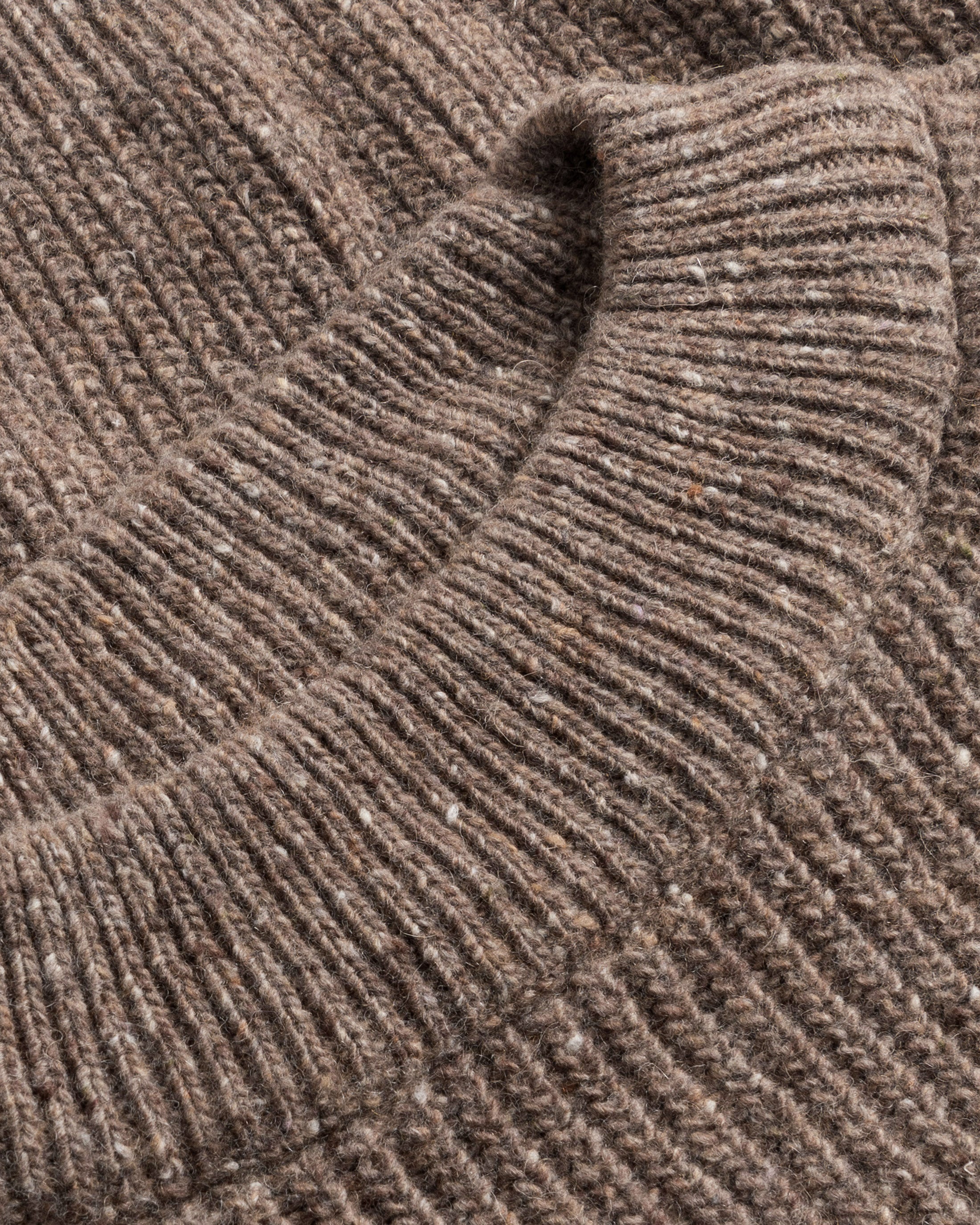 Cropped Knit Sweater - Speckled Brown FW26