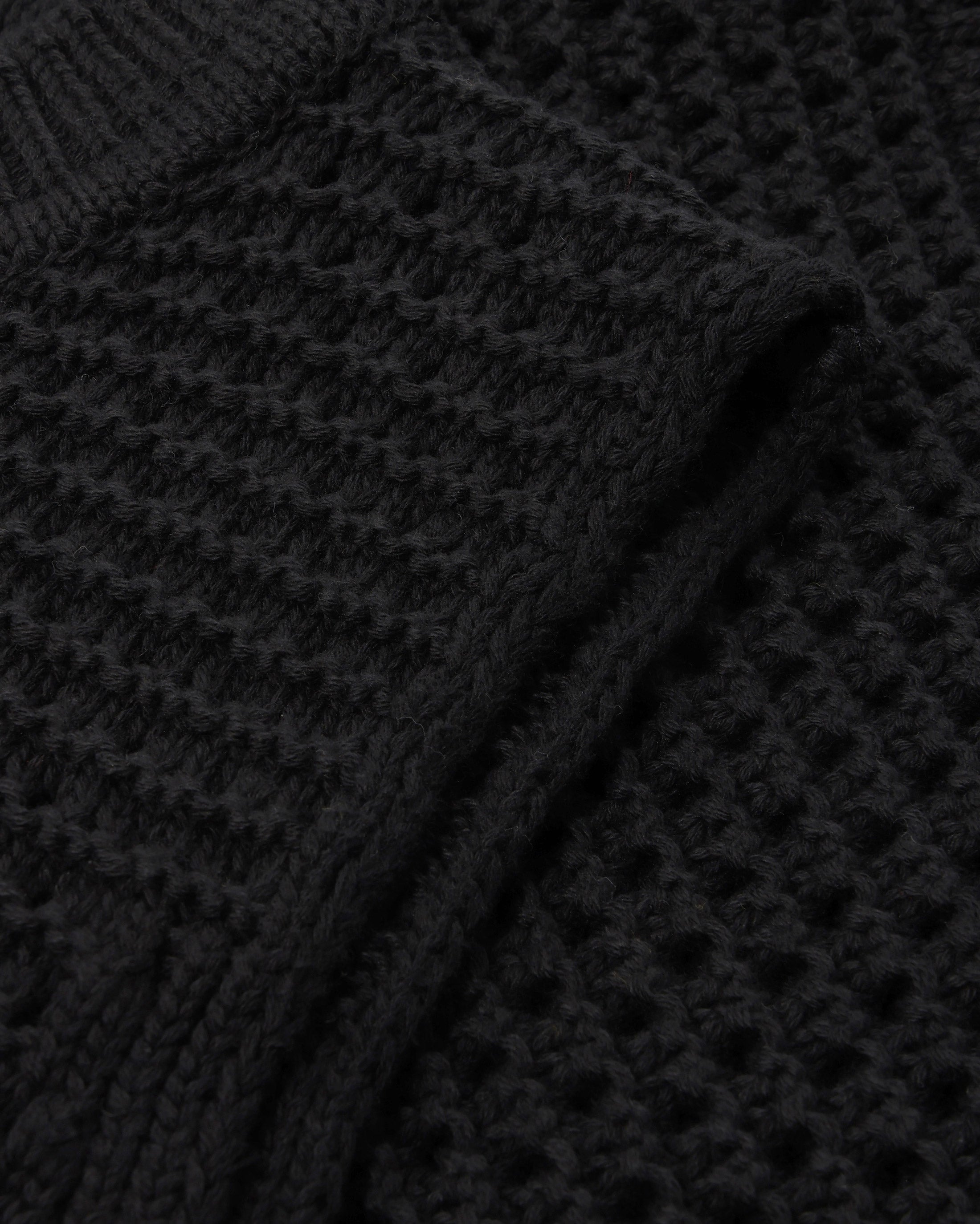 Organic Cotton Short Knit Vest - Black