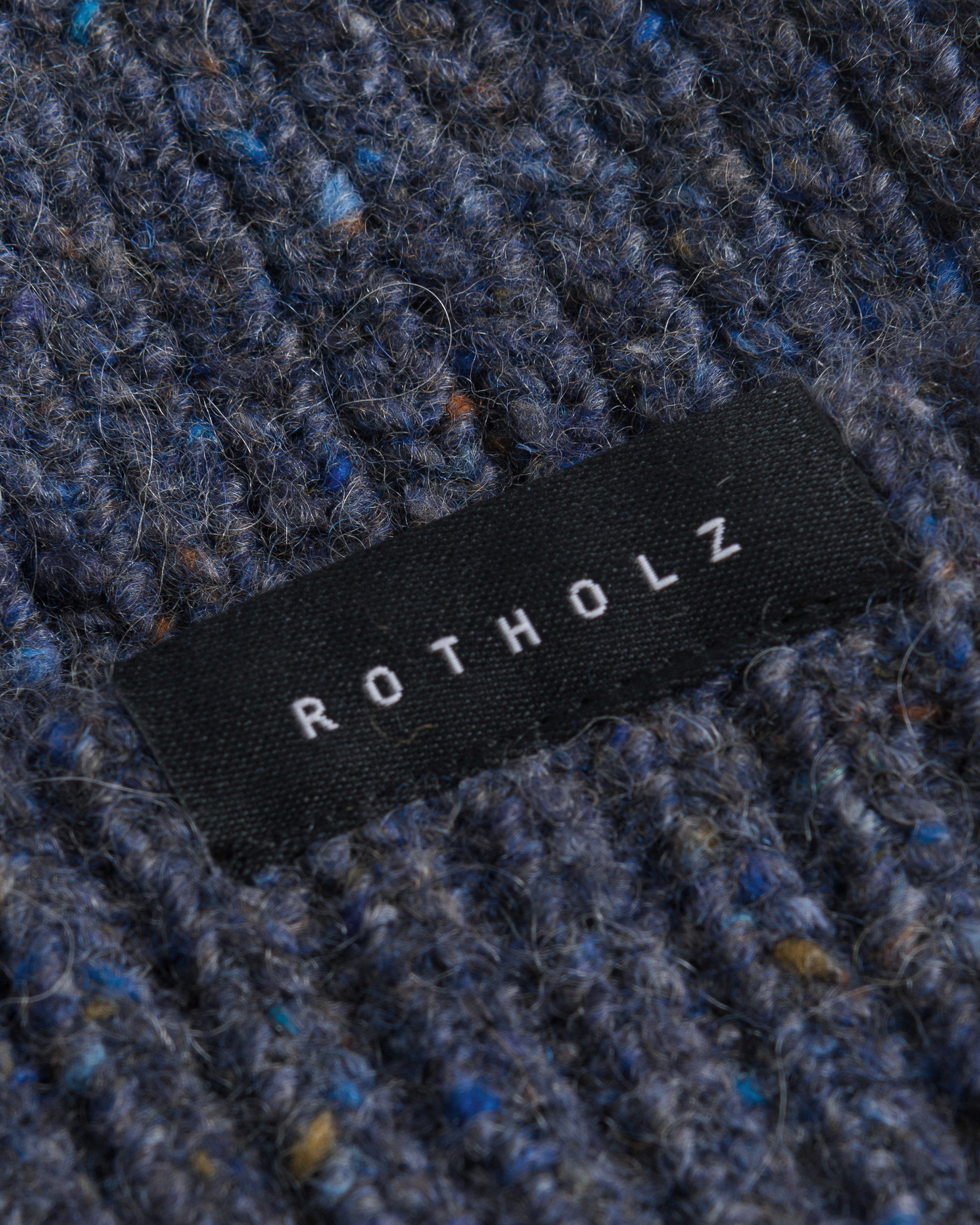Classic Ribbed Beanie Merino Wool - Speckled Blue FW26
