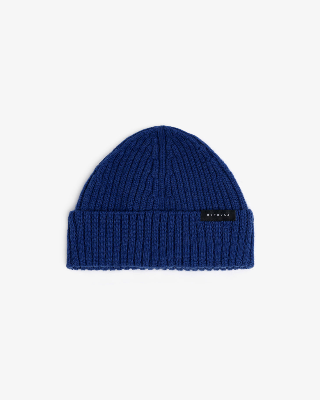 Short Merino Wool Ribbed Beanie - Royal Blue
