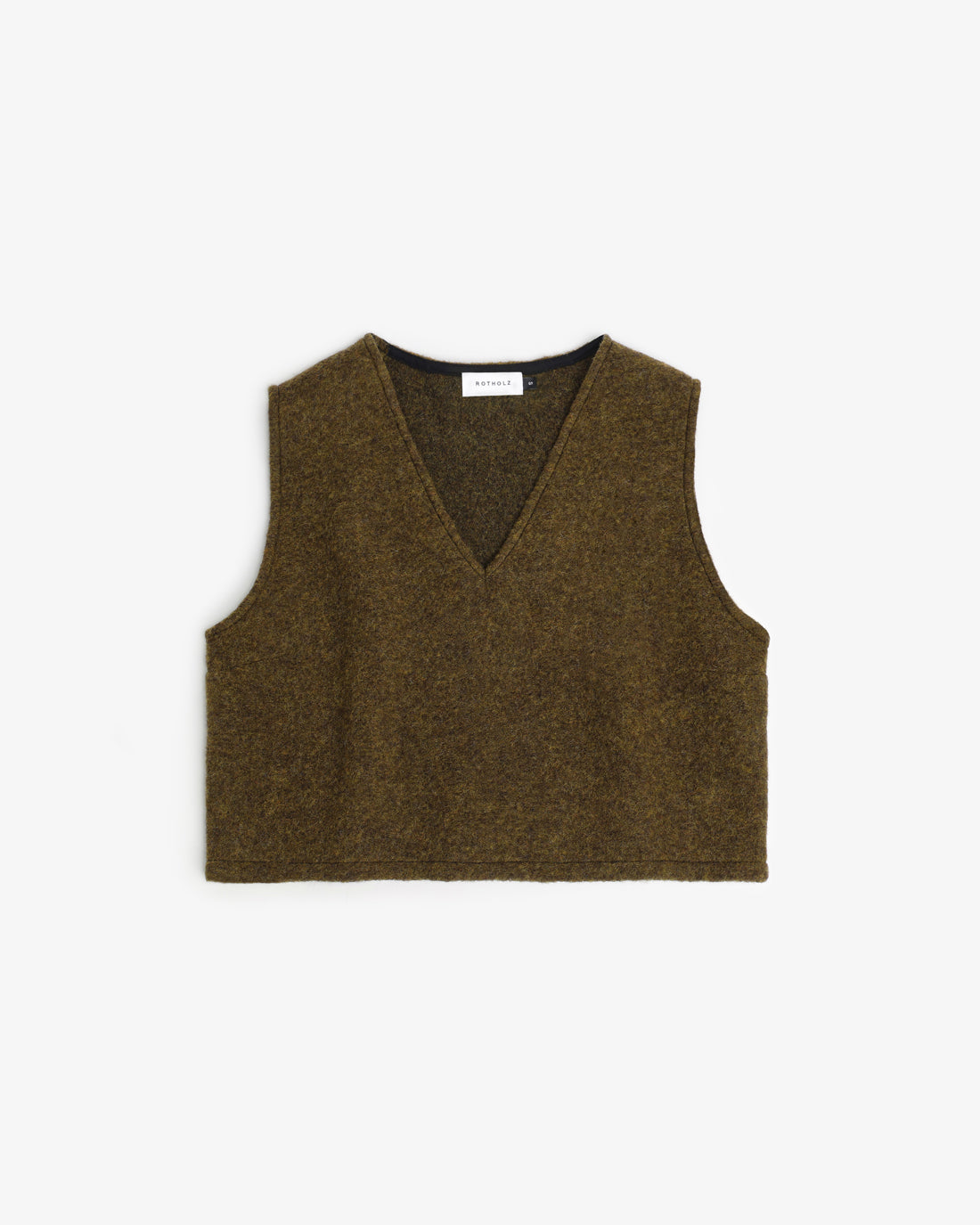 Short vest organic wool - dark green