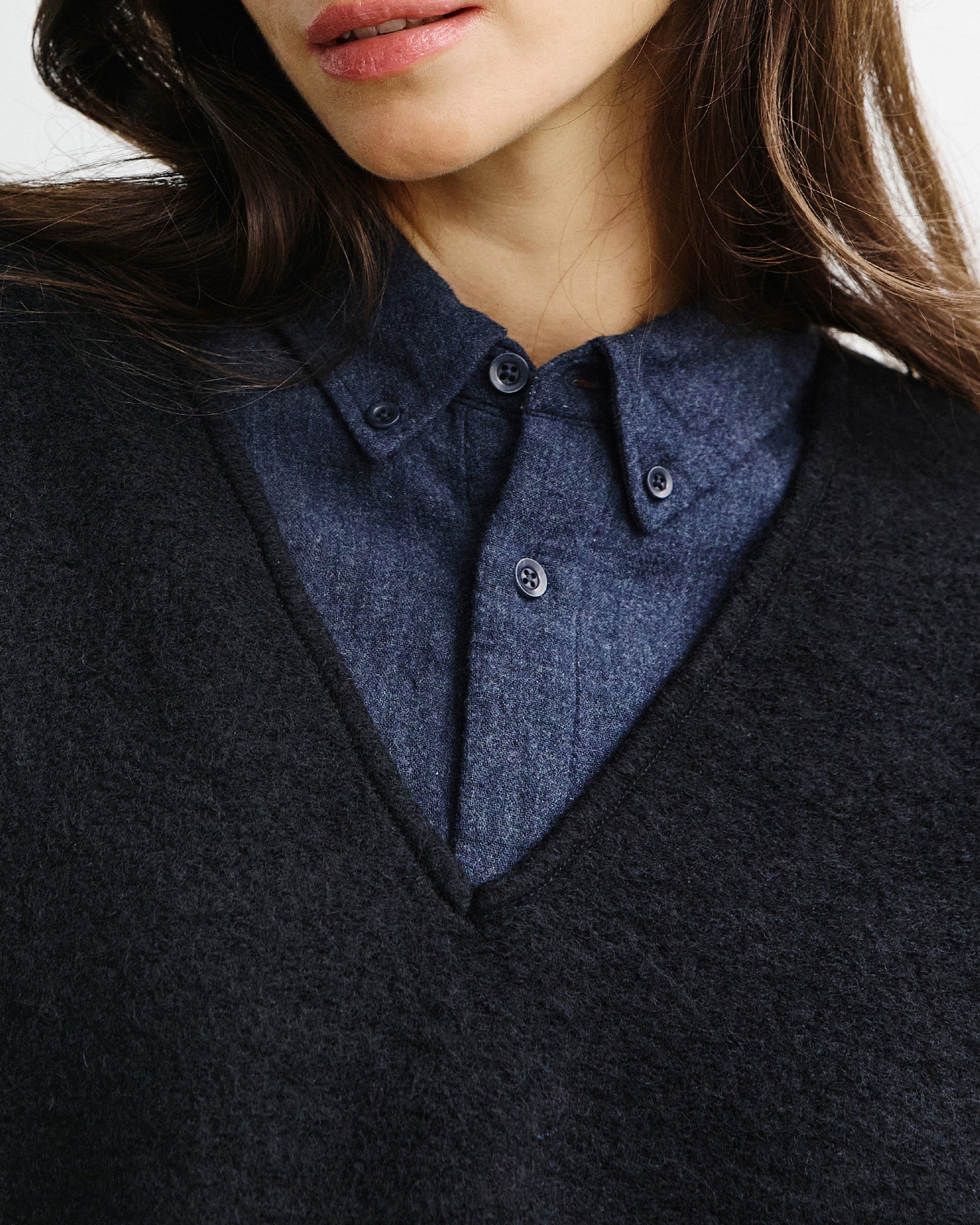 Short Vest Organic Wool - Black