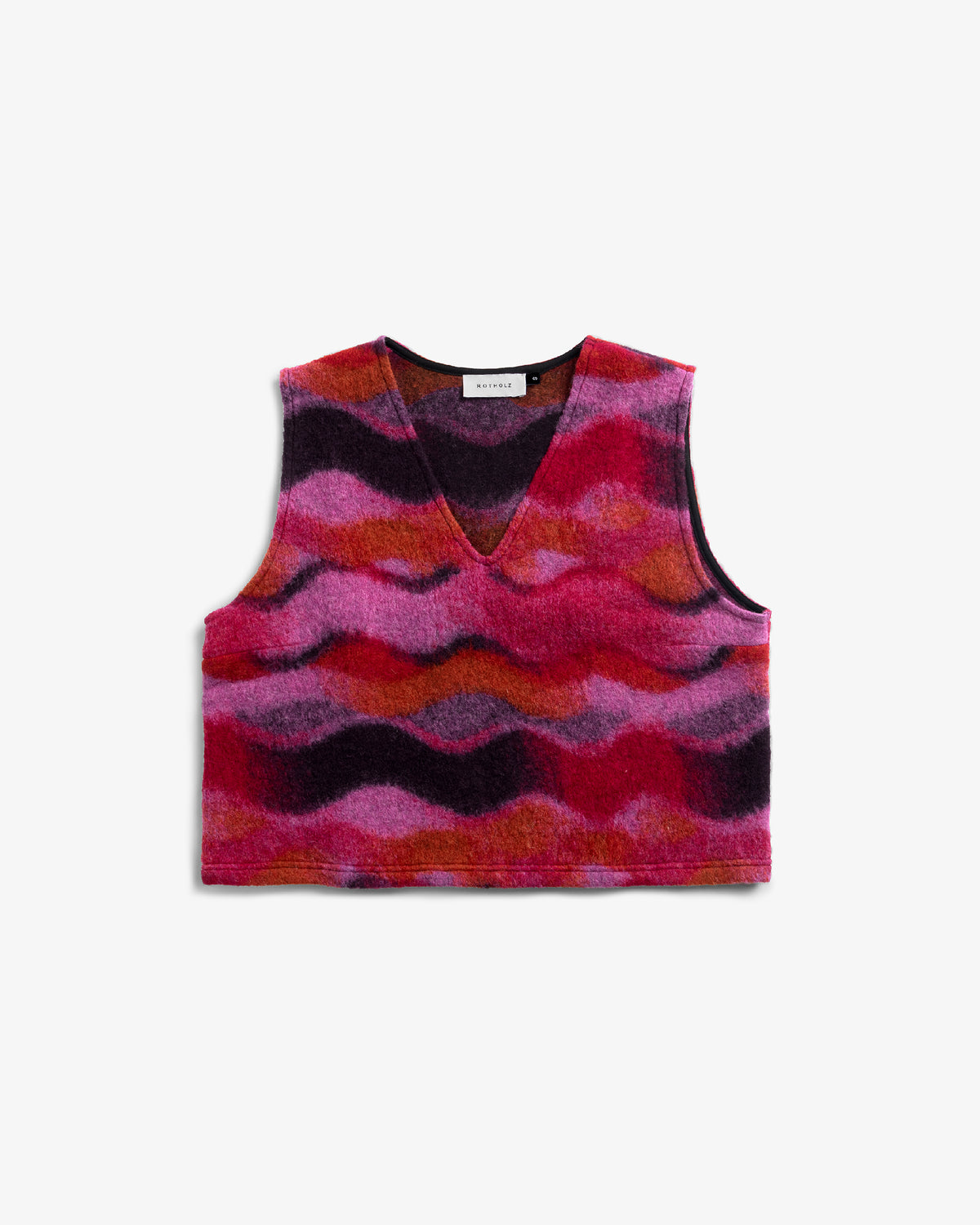 Cropped Vest Organic Wool - Pink