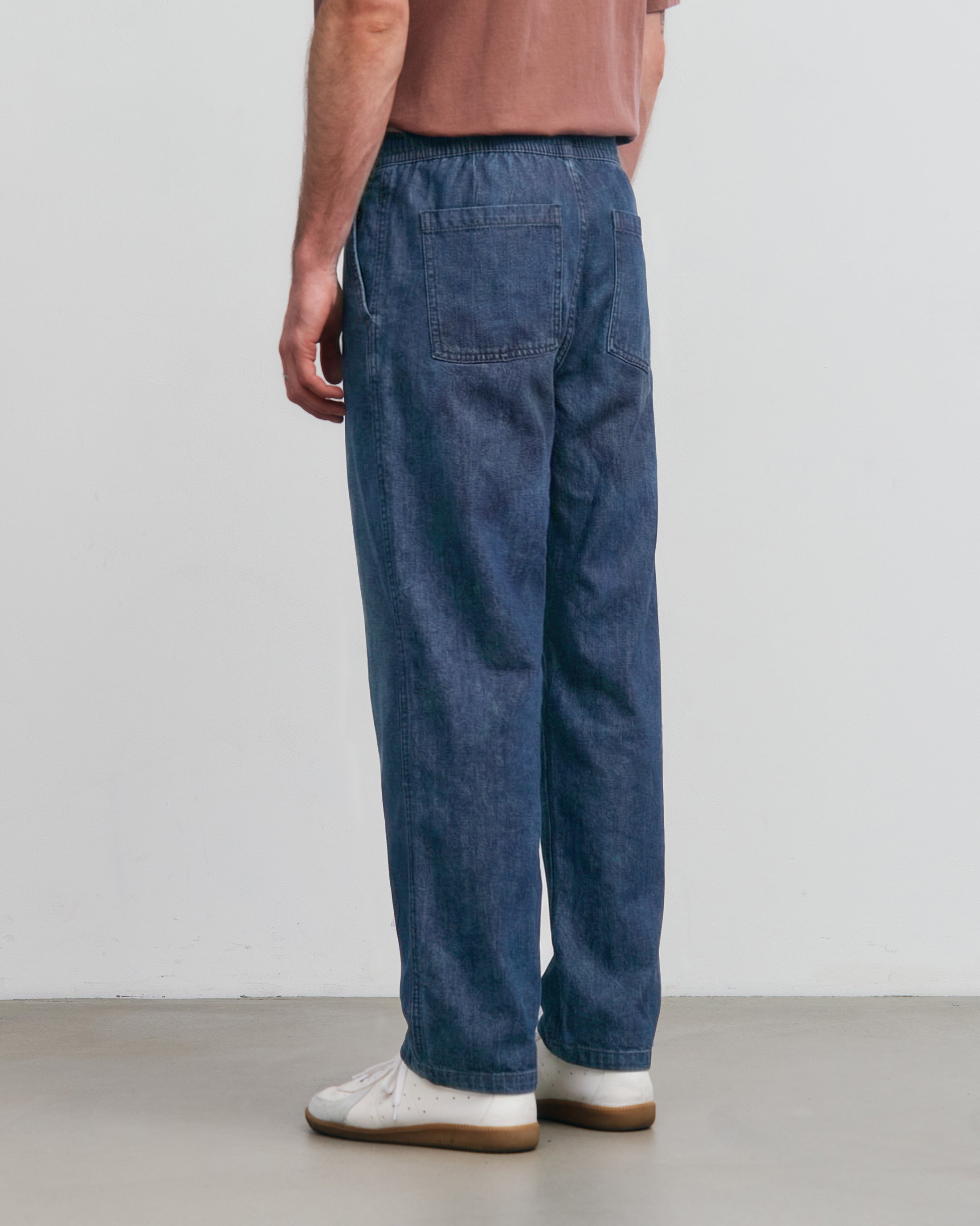 Wide Recycled Denim Trousers – Blue