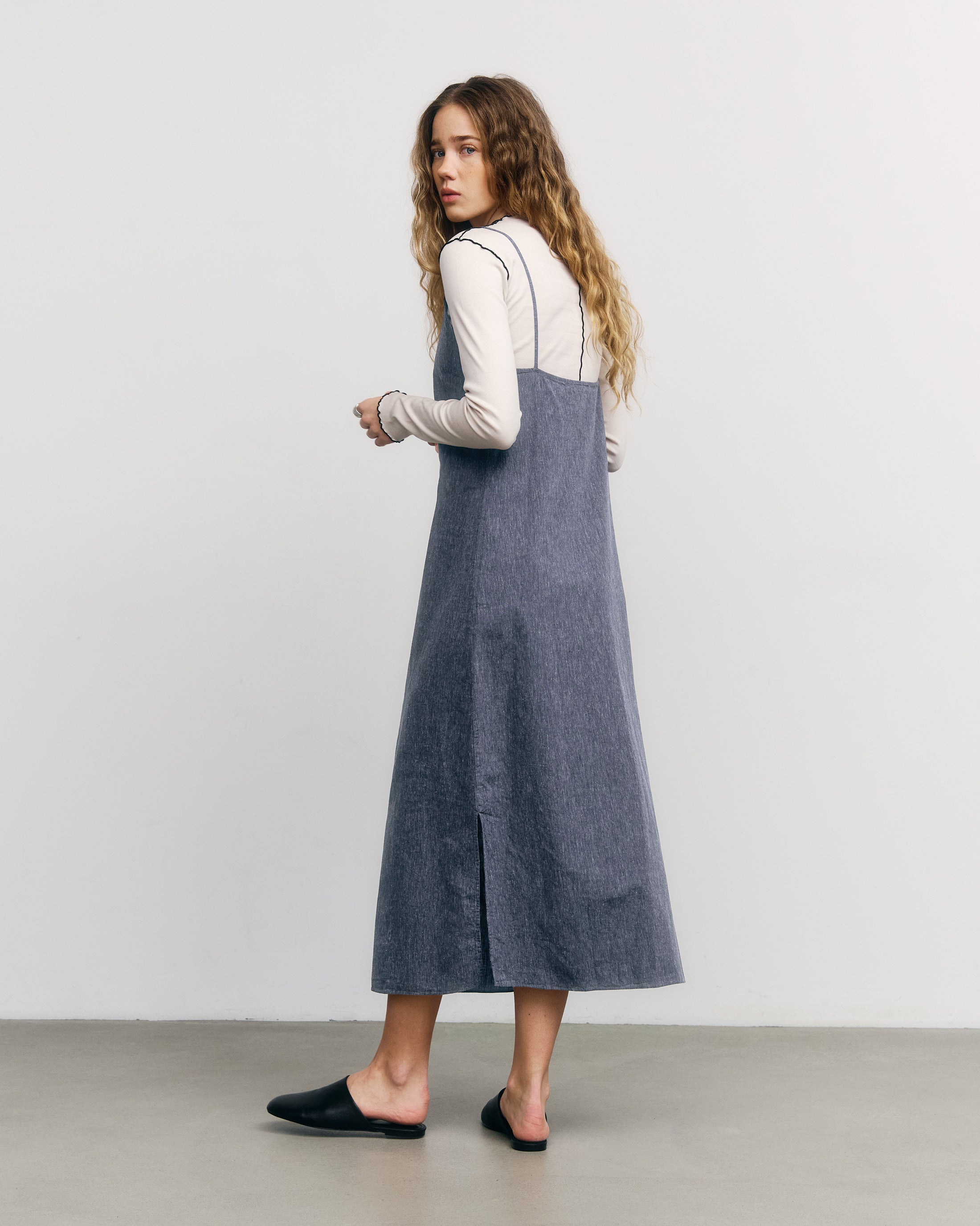 Trägerkleid Bio Baumwolle - Blau