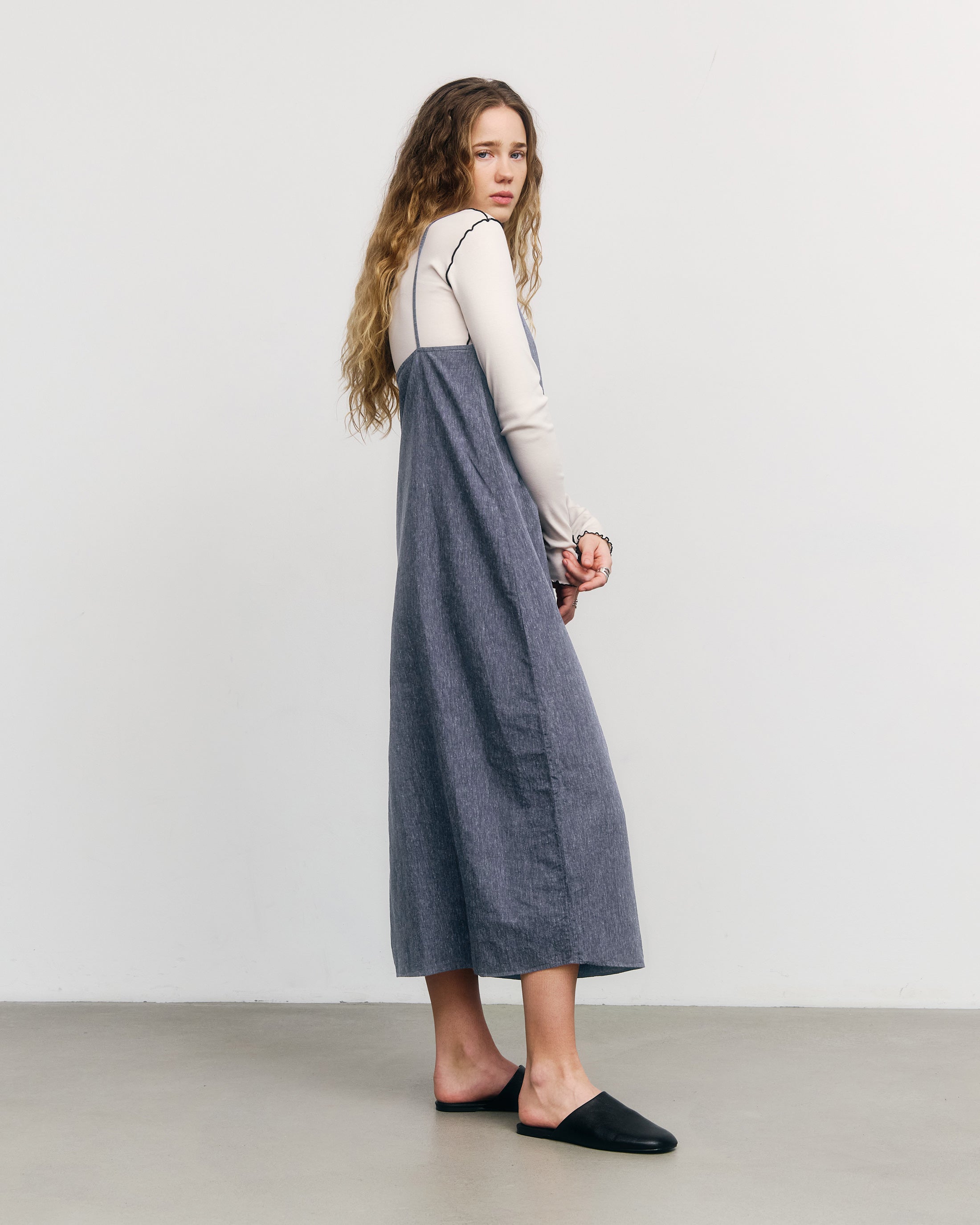 Trägerkleid Bio Baumwolle - Blau