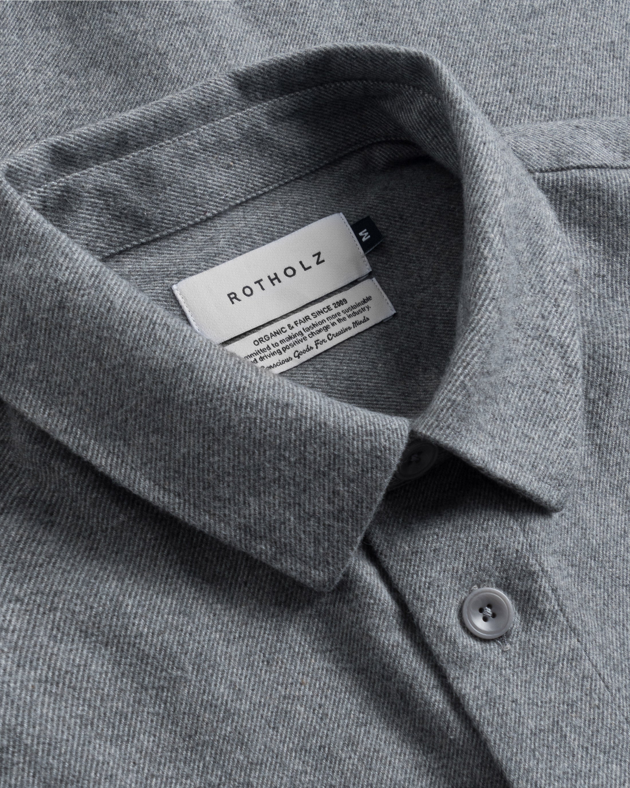 Flannel Shirt Organic Cotton - Grey