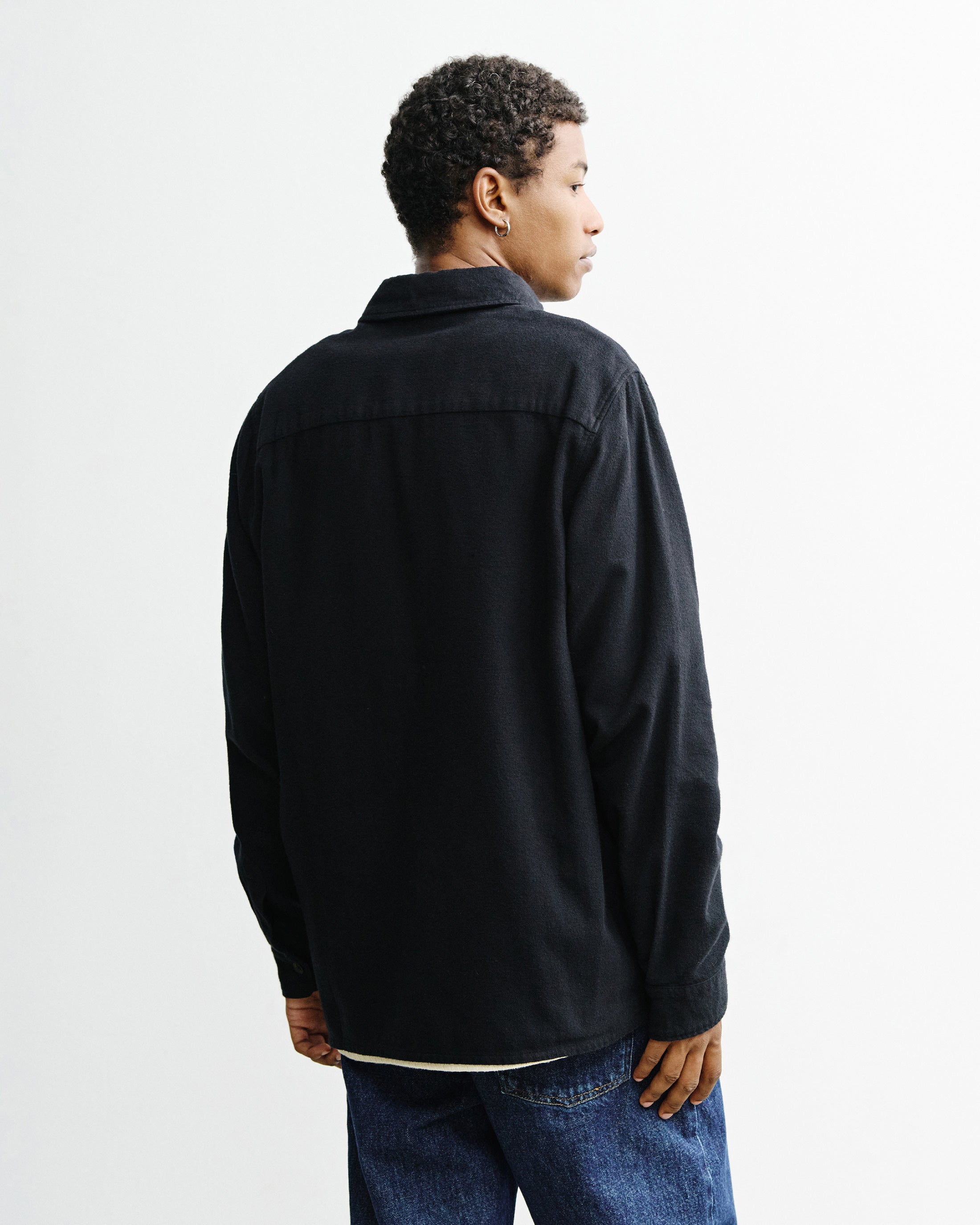 Flannel Shirt Organic Cotton - Black