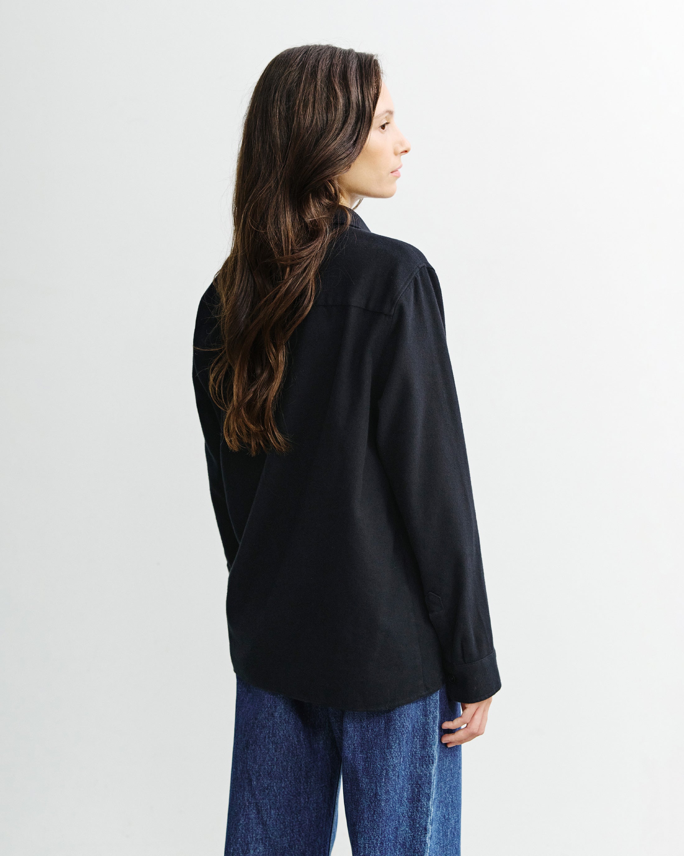 Flannel Shirt Organic Cotton - Black