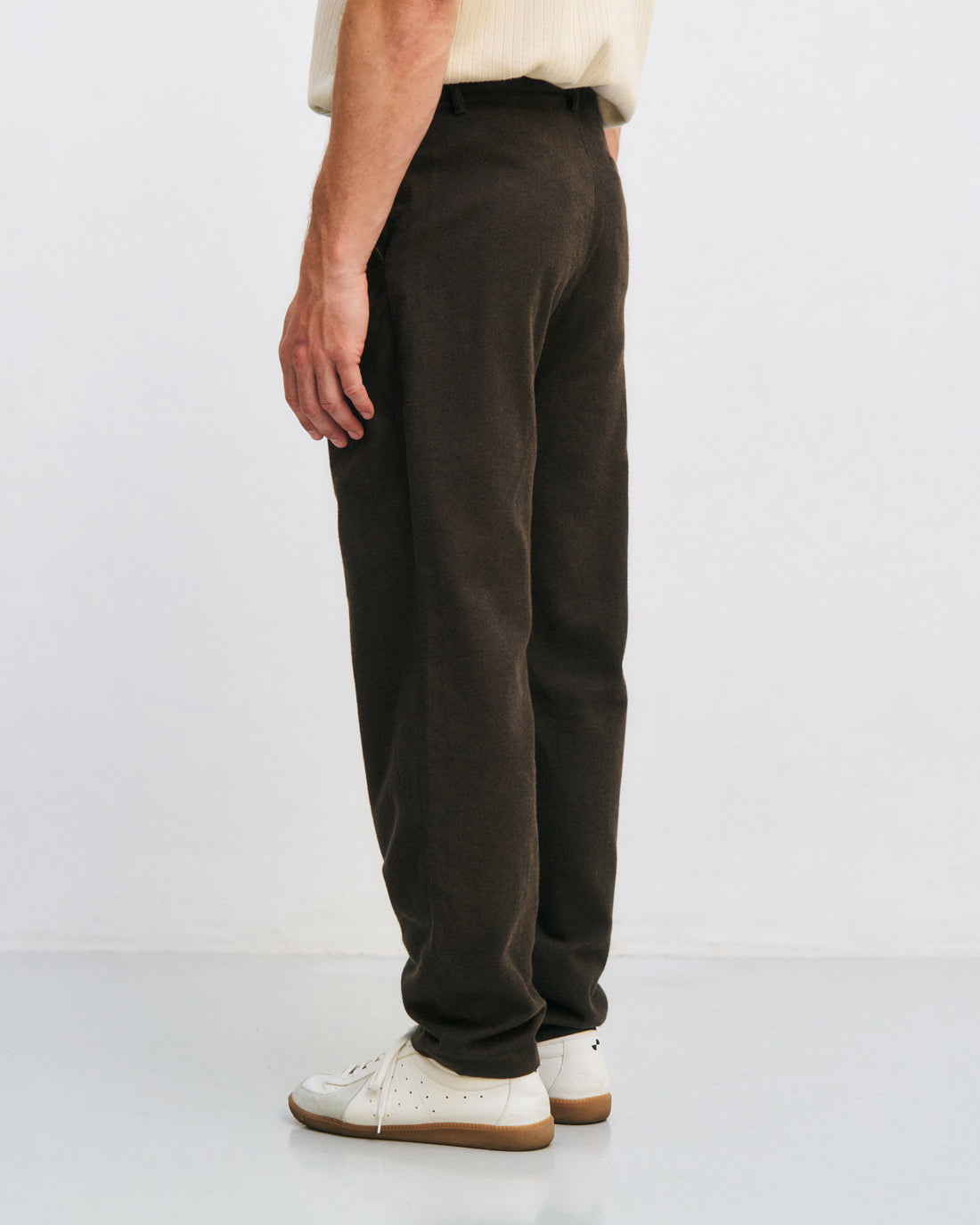 Flannel trousers organic cotton - Brown
