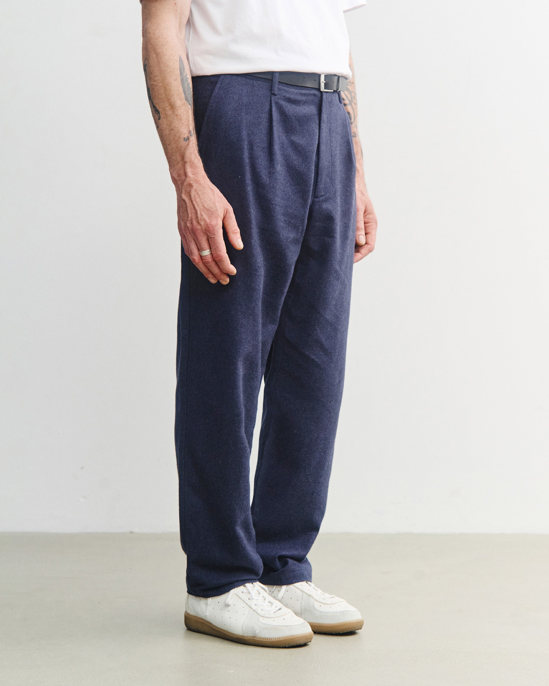 Everyday Flannel Trousers Organic Cotton - Dark Blue