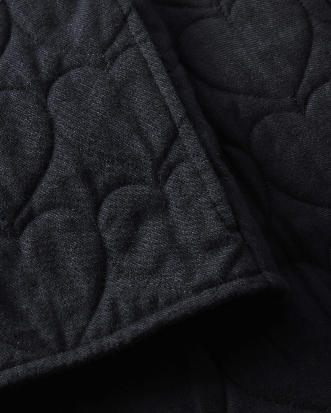Flannel quilted vest, organic cotton - Black