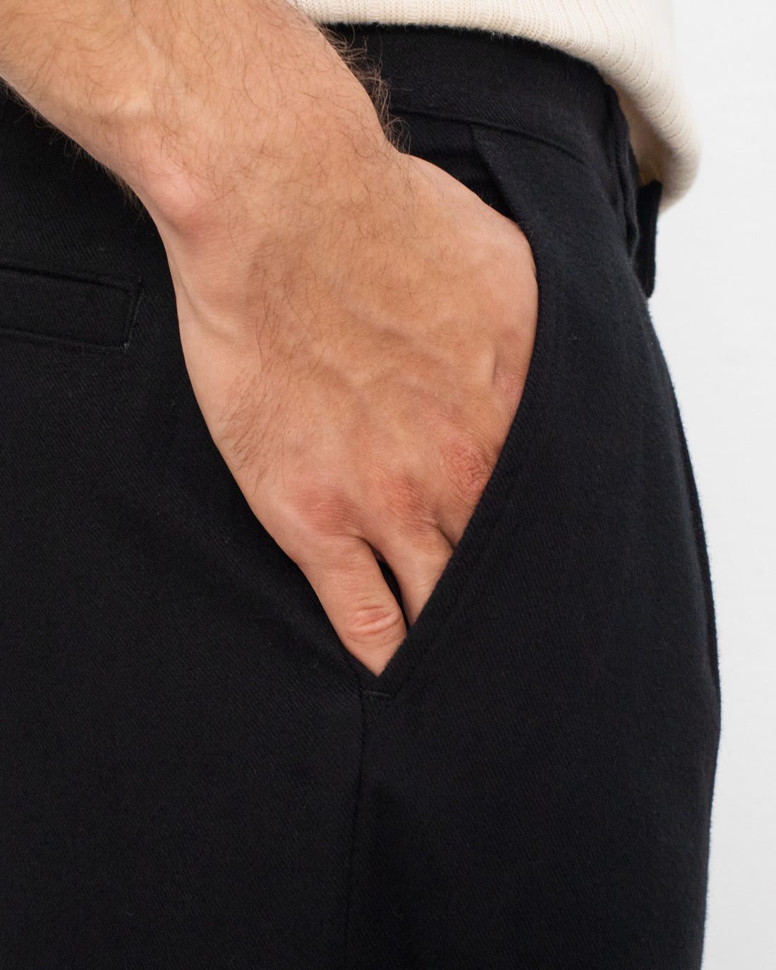 Flannel trousers organic cotton - Black