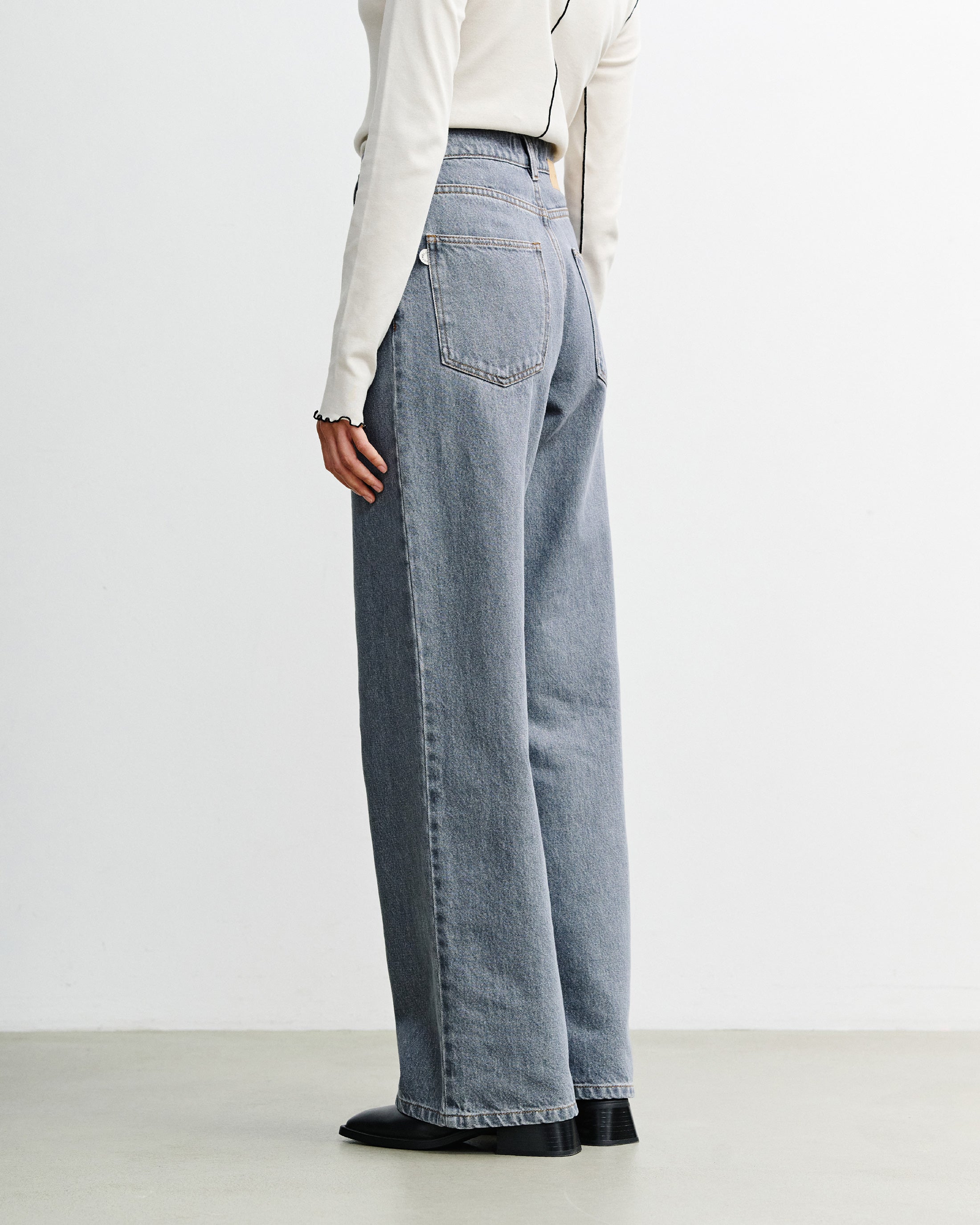 Flared Leg Organic Cotton Jeans - Grey